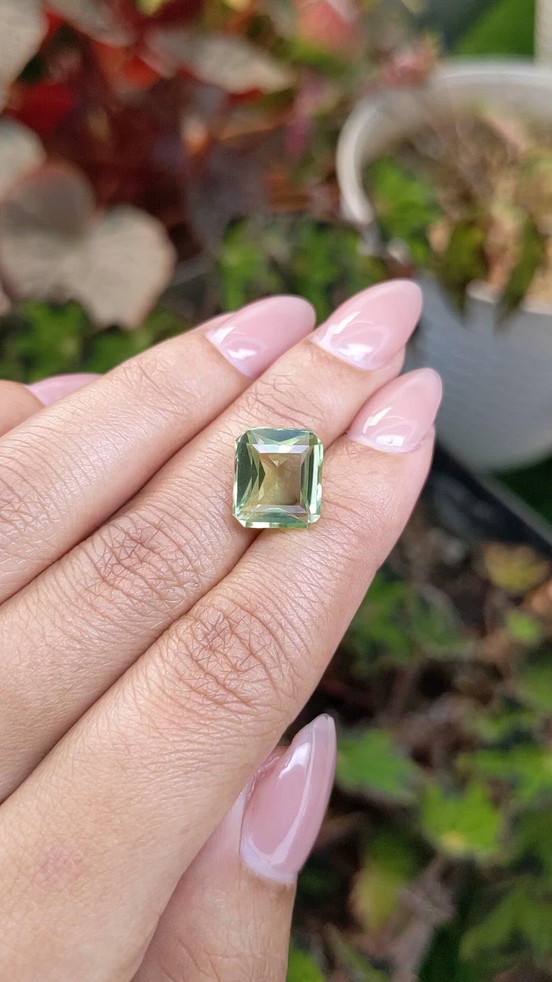 5.77 Ct. Yellowish Green Prasiolite from Brazil Size Video