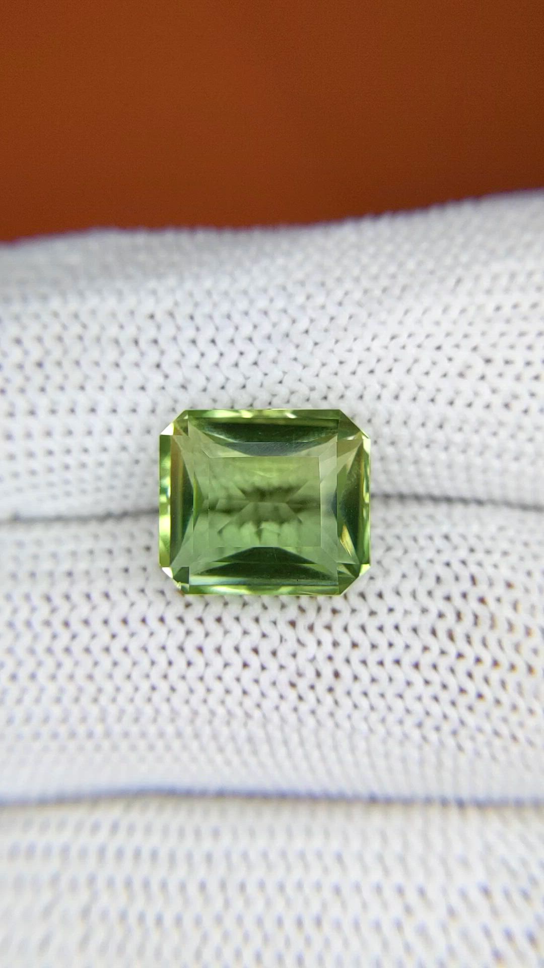 5.77 Ct. Yellowish Green Prasiolite from Brazil Size Video
