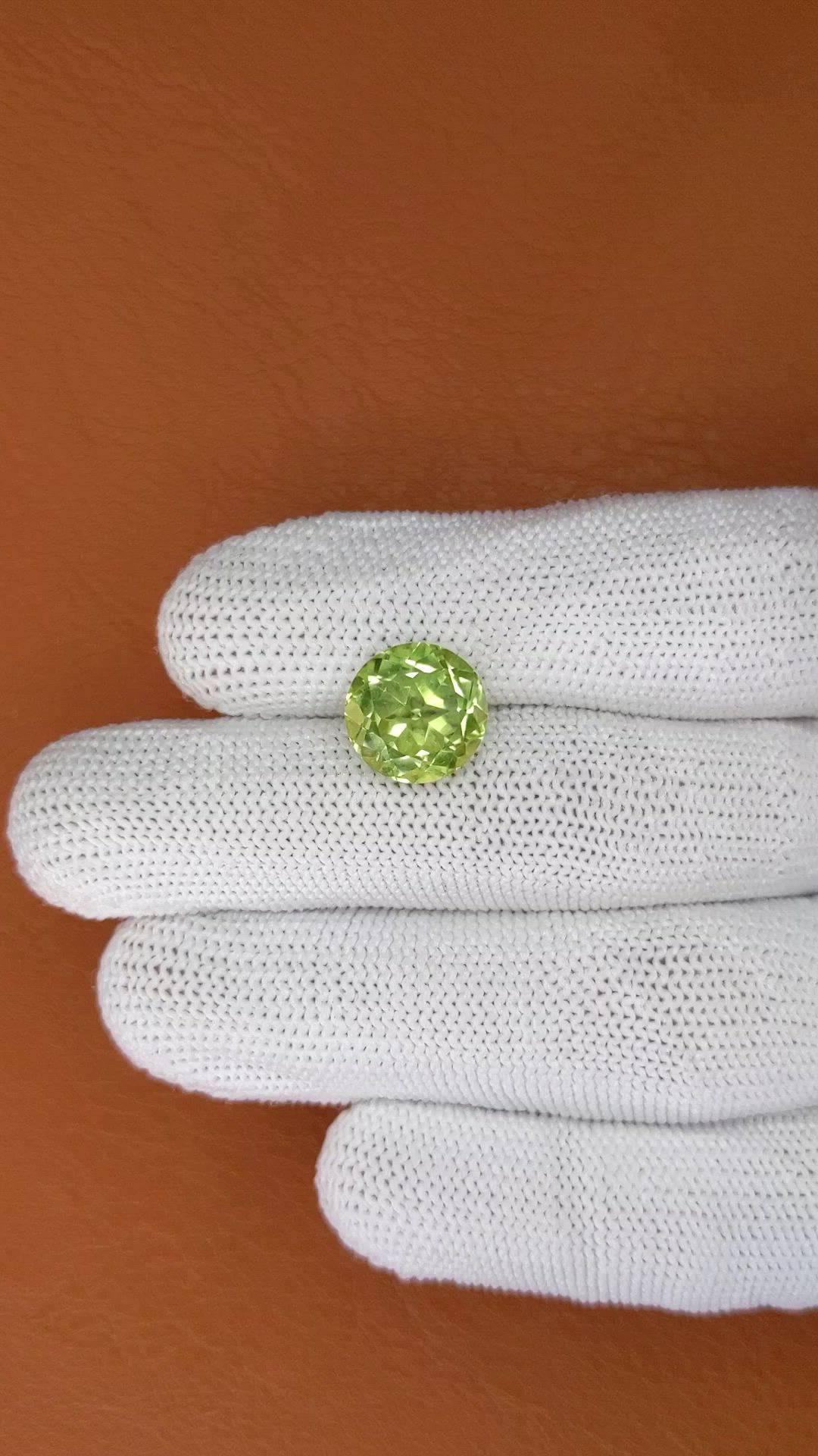 5.12 Ct. Yellowish Green Prasiolite from Brazil Size Video