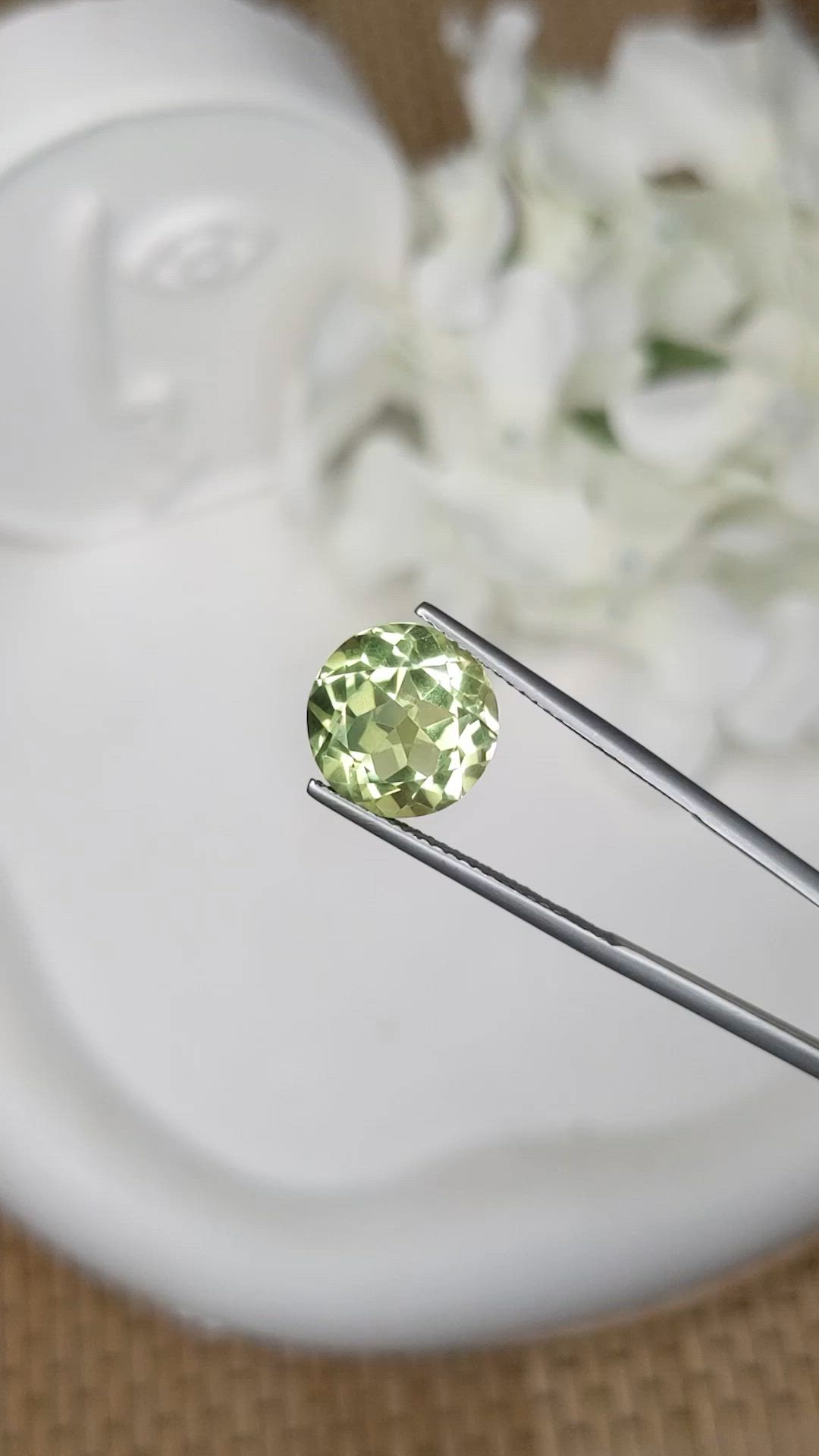 5.12 Ct. Yellowish Green Prasiolite from Brazil Size Video