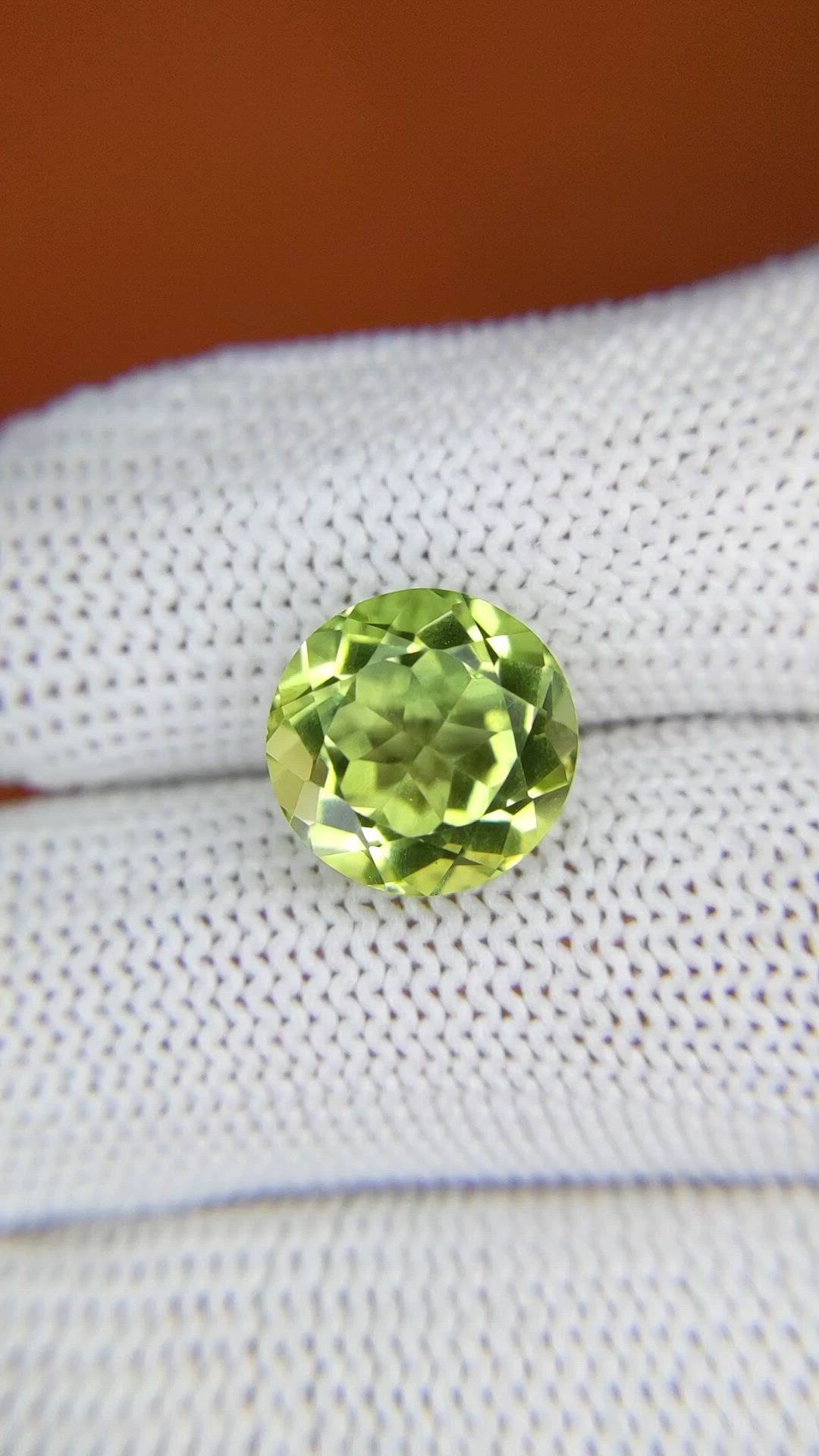5.12 Ct. Yellowish Green Prasiolite from Brazil Size Video