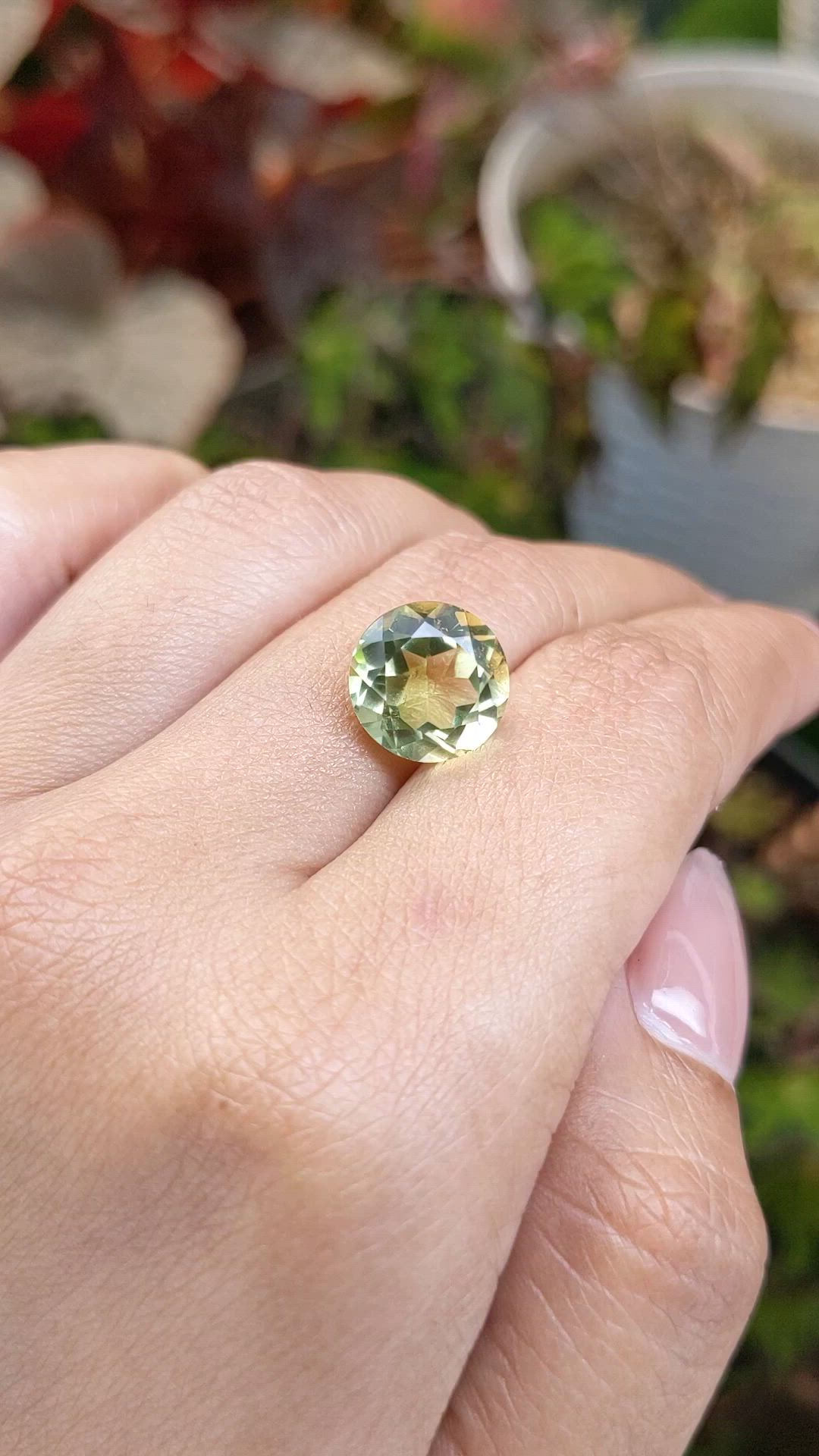 5.12 Ct. Yellowish Green Prasiolite from Brazil Size Video
