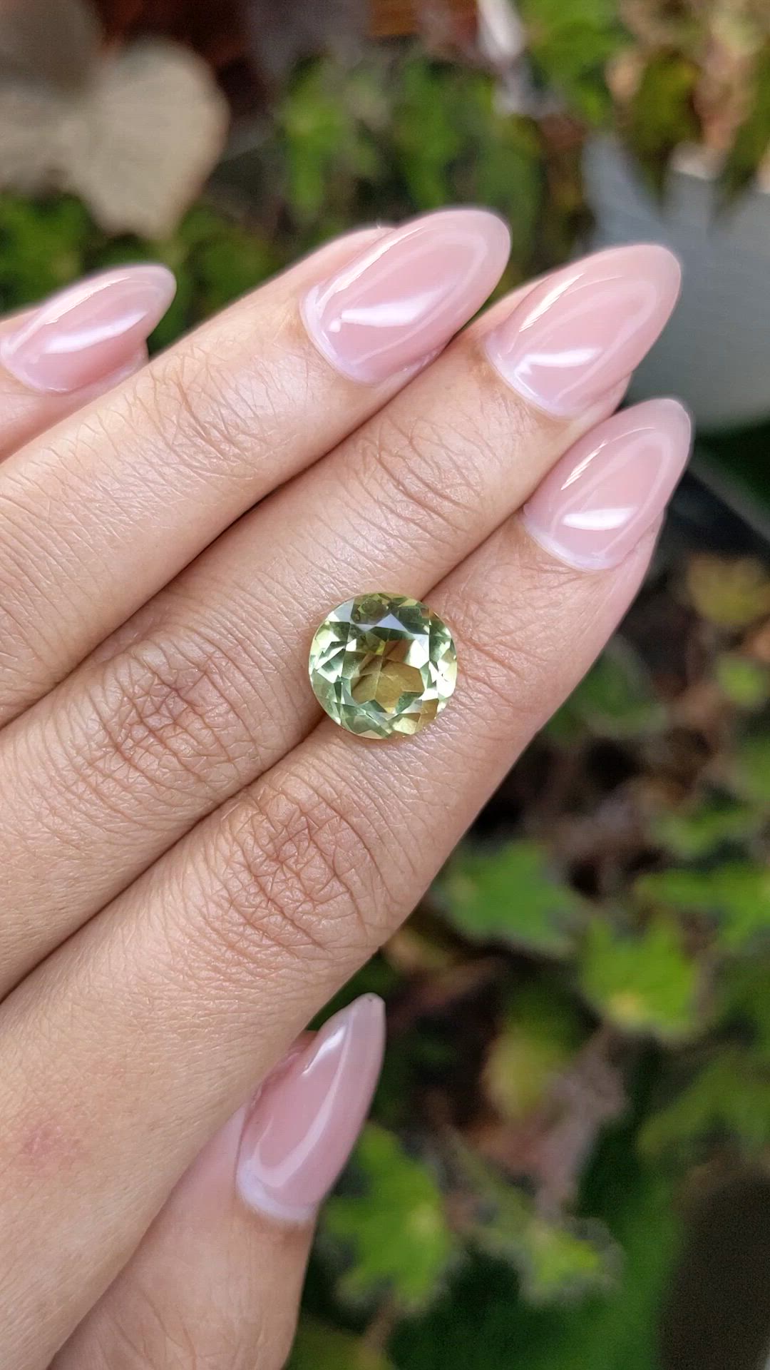 5.12 Ct. Yellowish Green Prasiolite from Brazil Size Video