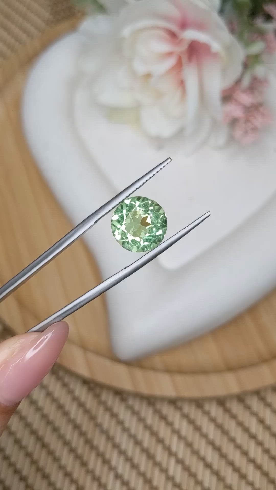 5.36 Ct. Green Prasiolite from Brazil Size Video