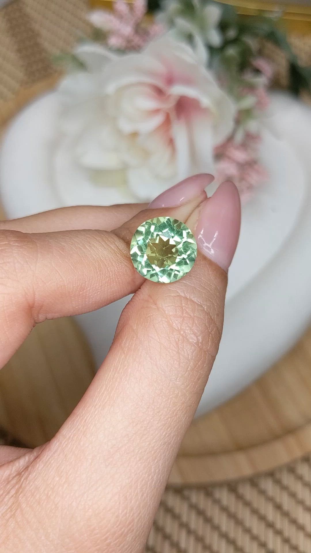 5.36 Ct. Green Prasiolite from Brazil Size Video