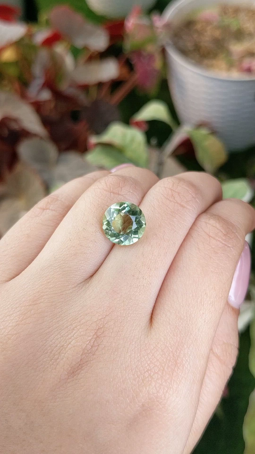 5.36 Ct. Green Prasiolite from Brazil Size Video