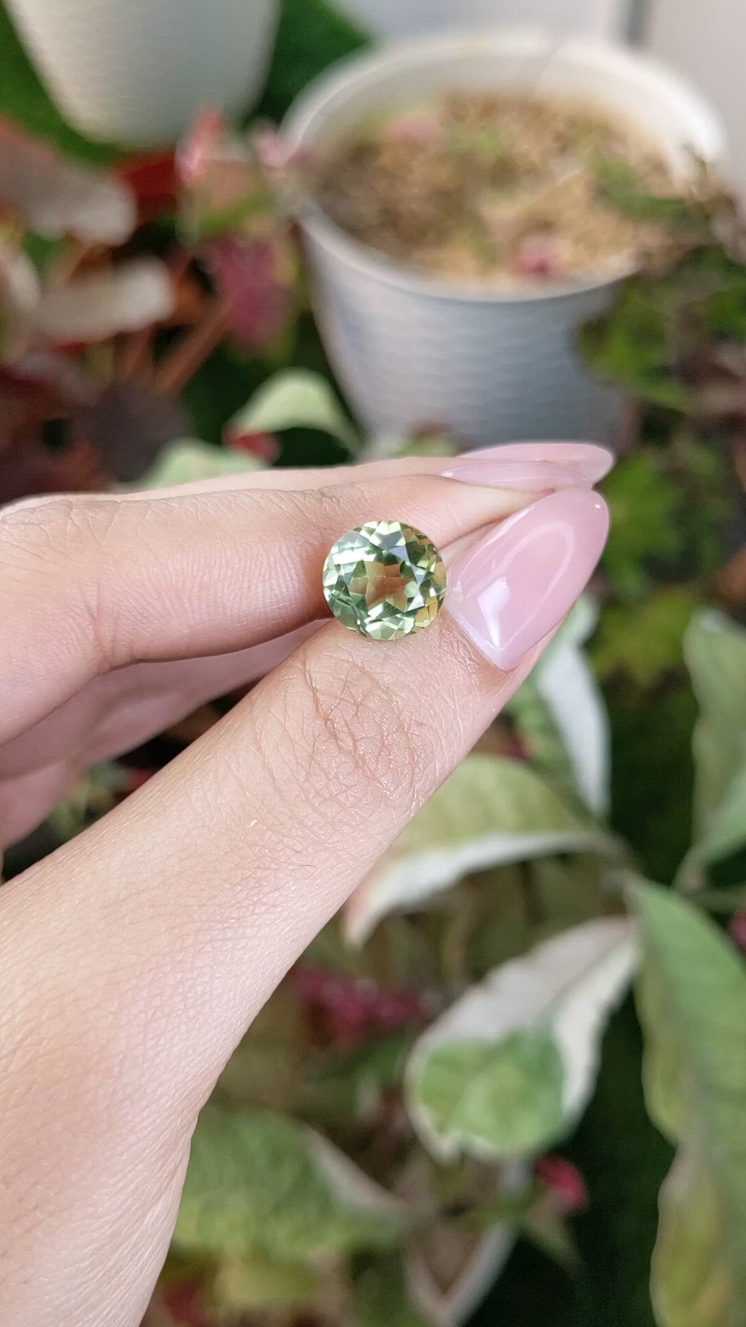 4.41 Ct. Yellowish Green Prasiolite from Brazil Size Video