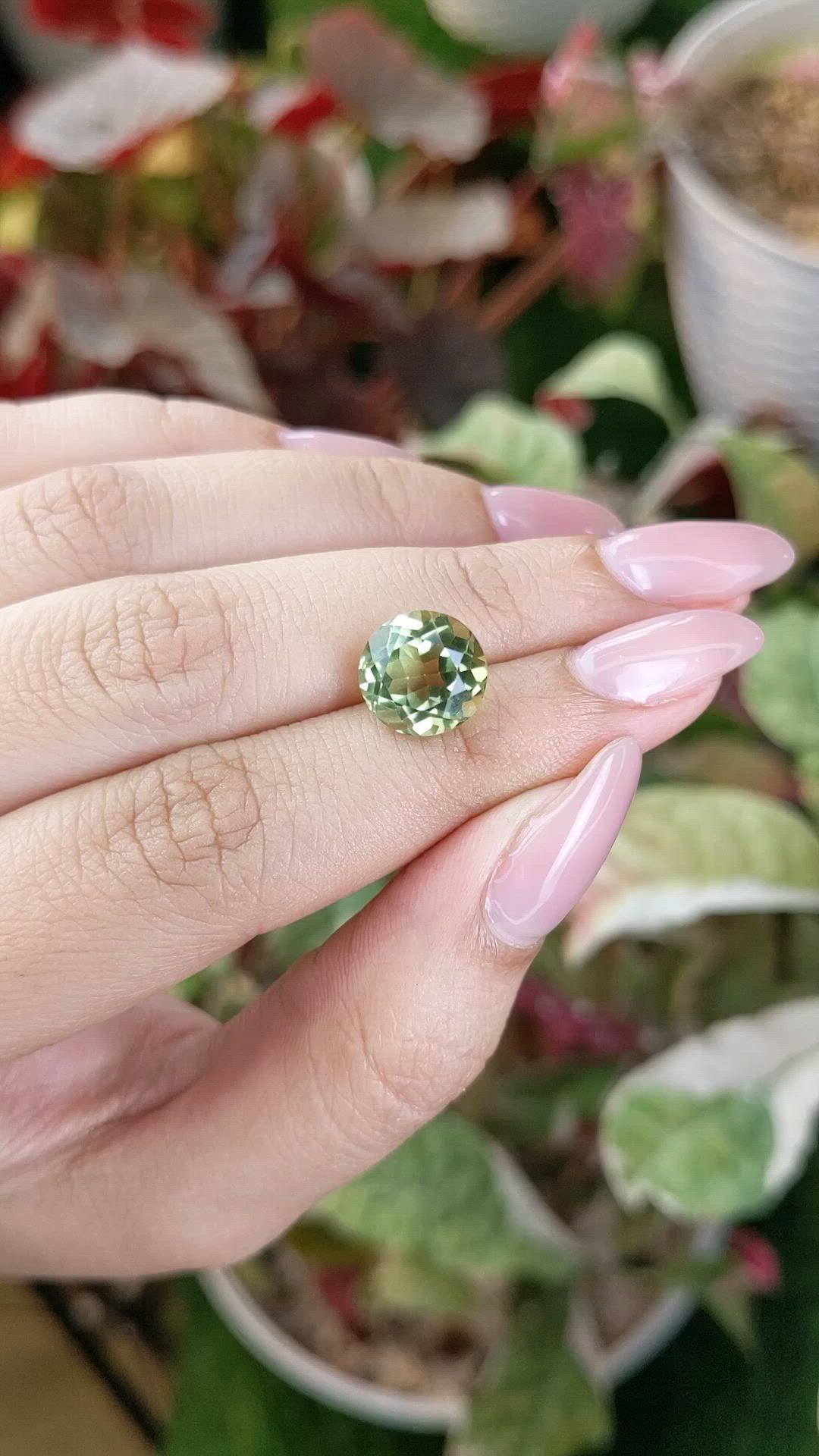 4.41 Ct. Yellowish Green Prasiolite from Brazil Size Video