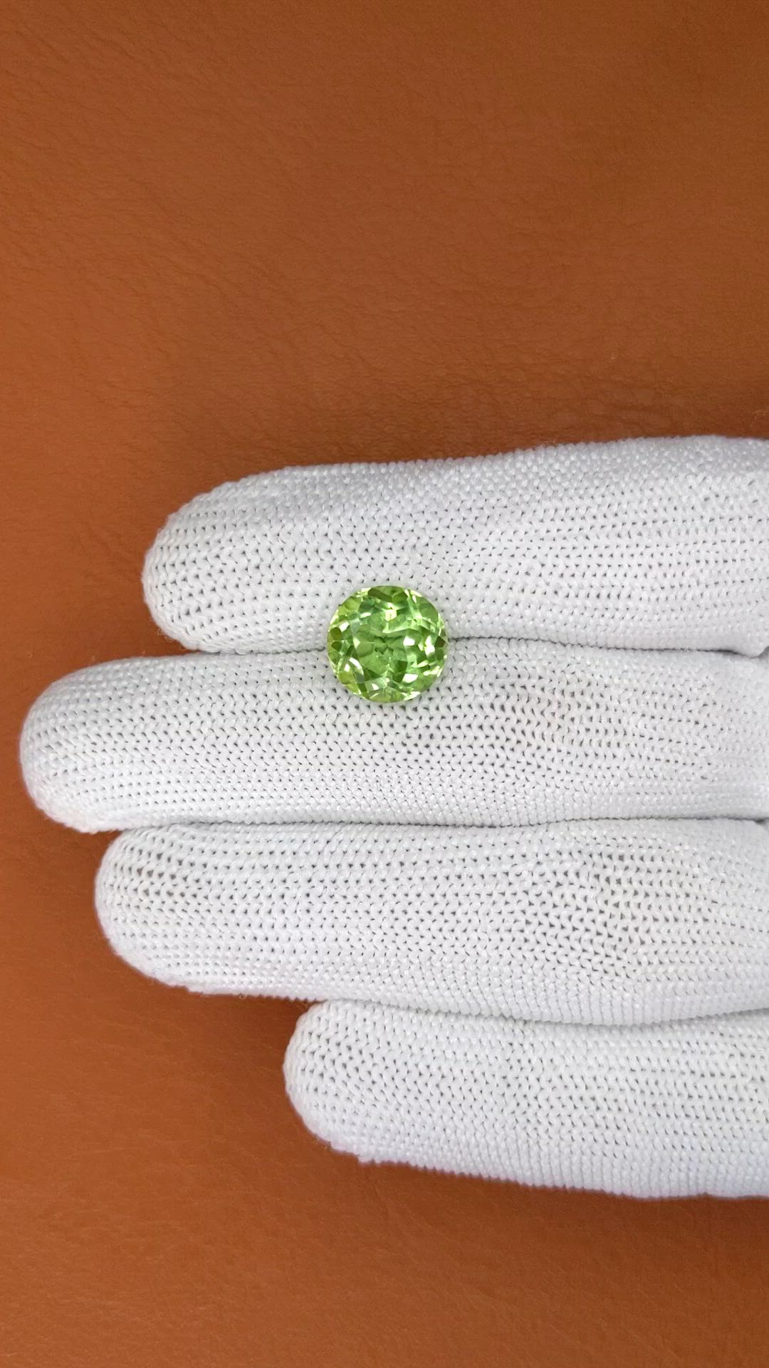 4.41 Ct. Yellowish Green Prasiolite from Brazil Size Video