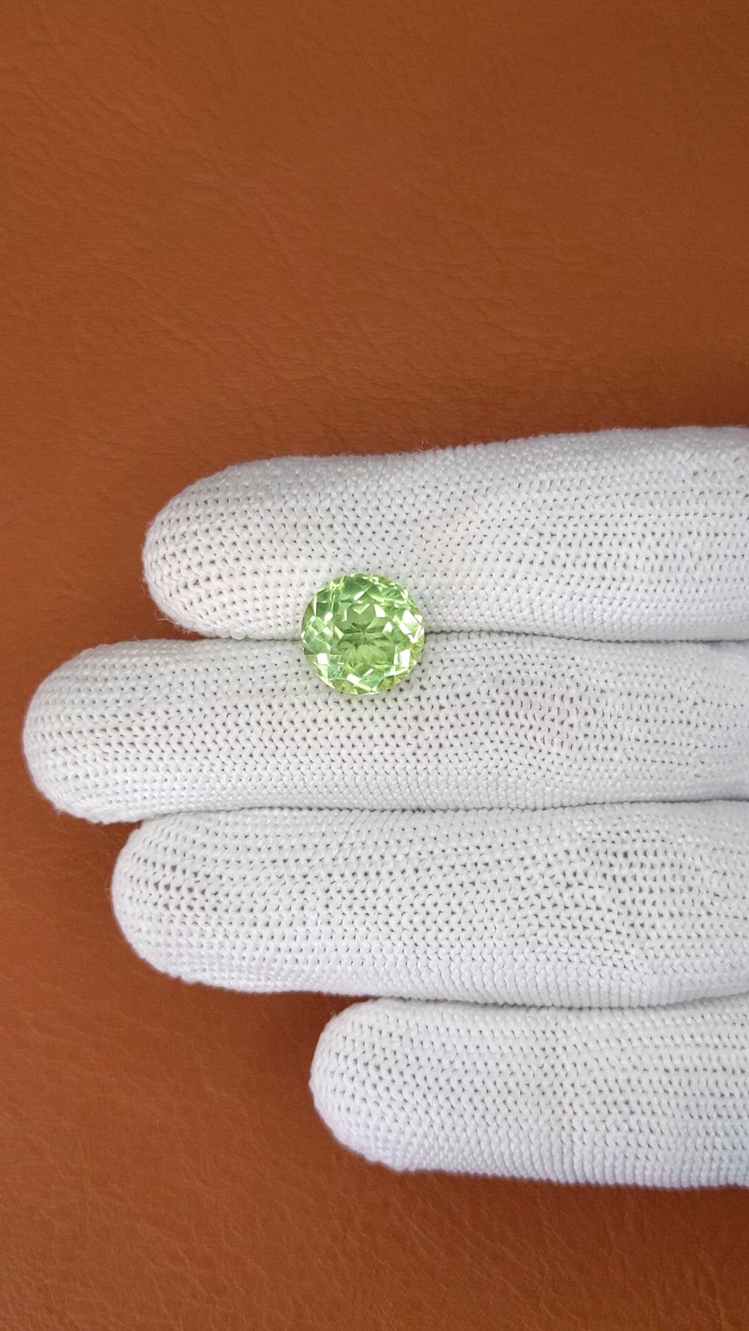 4.83 Ct. Yellowish Green Prasiolite from Brazil Size Video