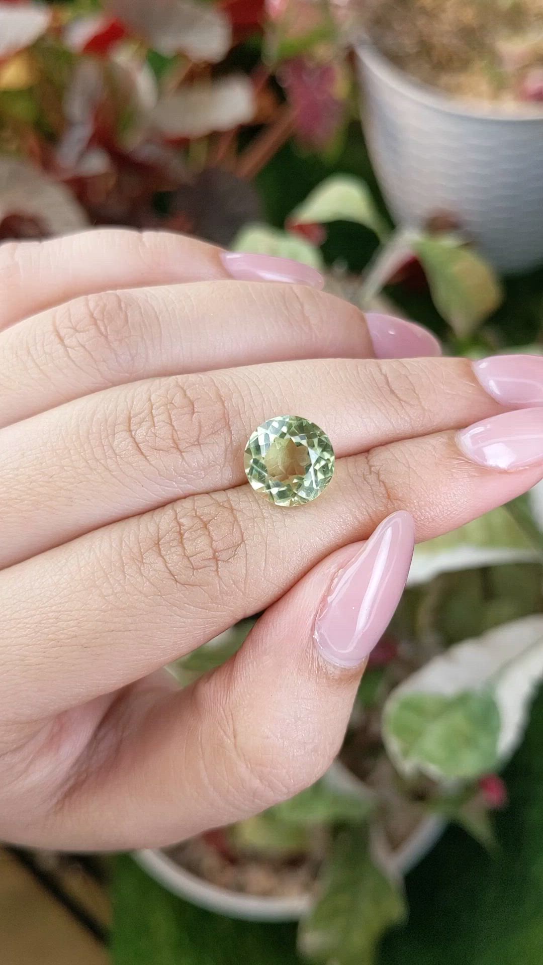 4.83 Ct. Yellowish Green Prasiolite from Brazil Size Video