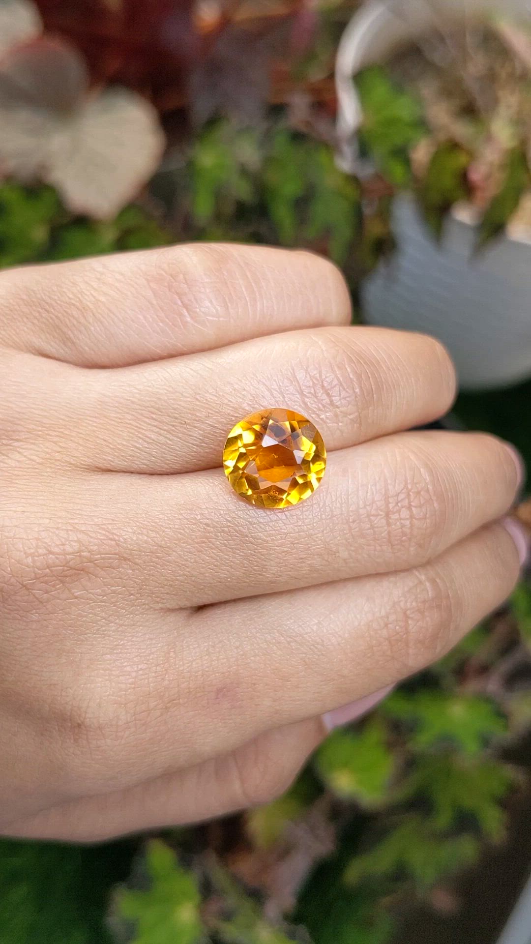 6.41 Ct. Orangish Yellow Citrine from Brazil Size Video