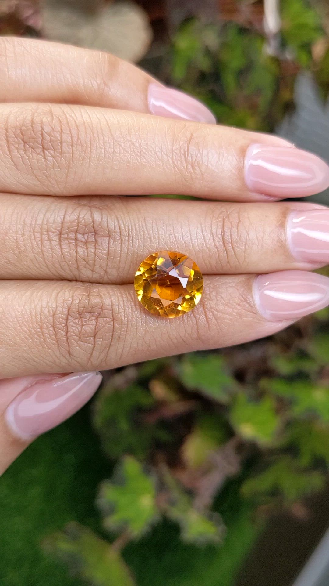 6.41 Ct. Orangish Yellow Citrine from Brazil Size Video