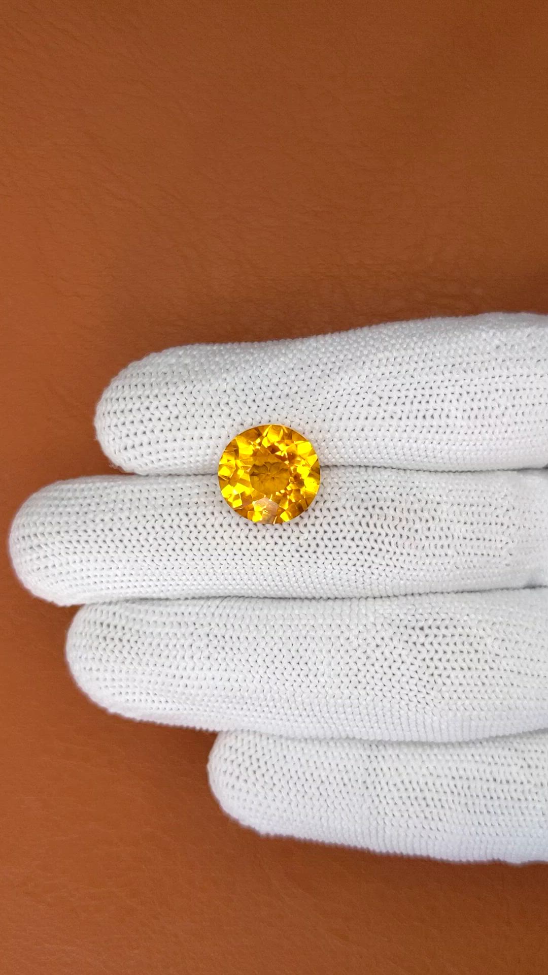 6.41 Ct. Orangish Yellow Citrine from Brazil Size Video