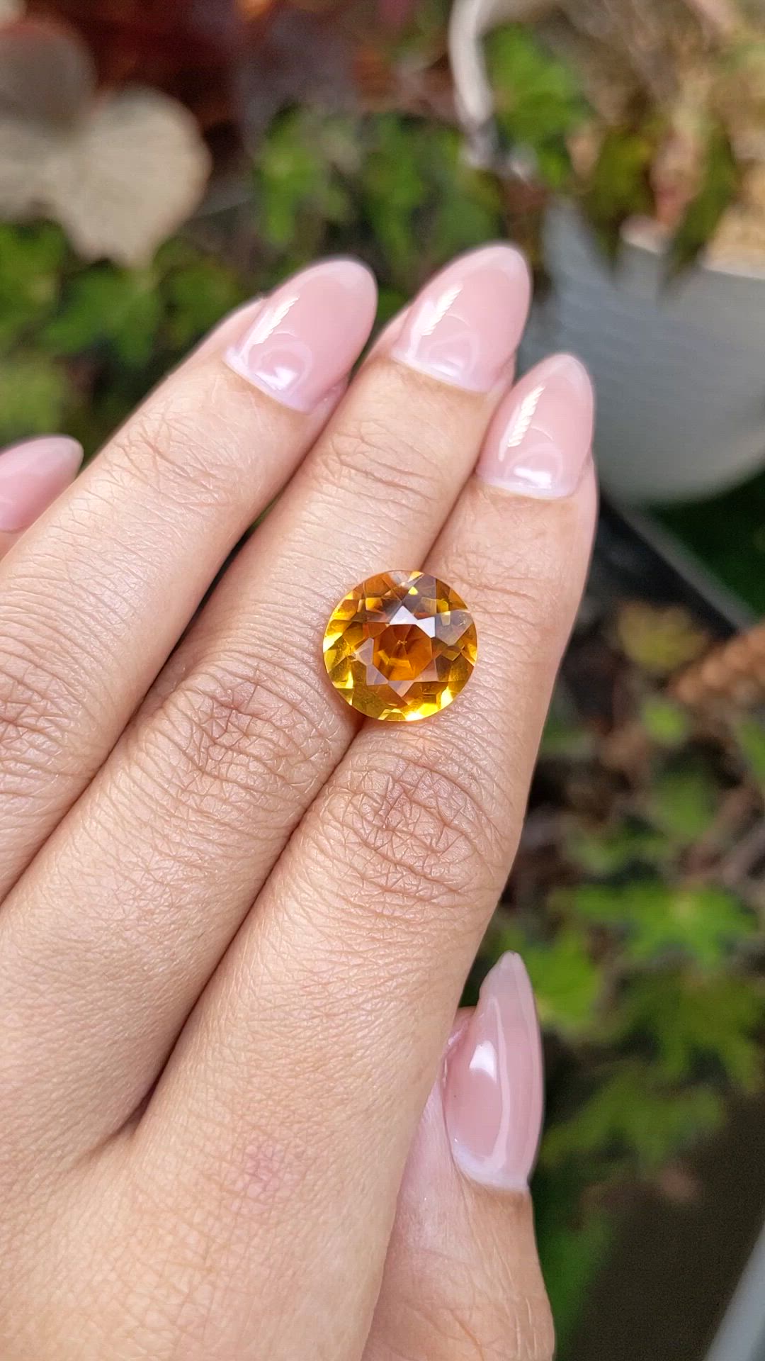 6.41 Ct. Orangish Yellow Citrine from Brazil Size Video