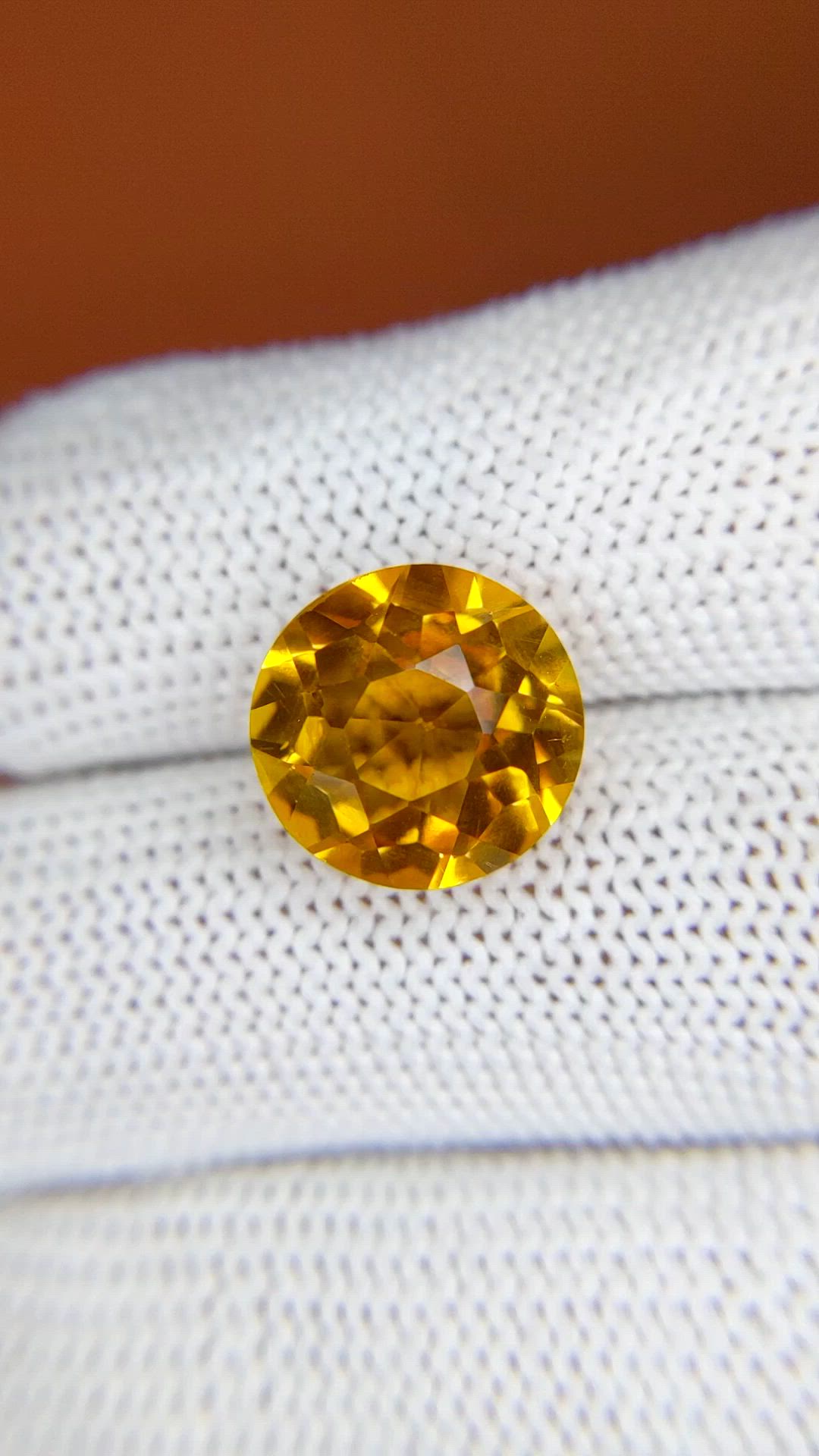 6.41 Ct. Orangish Yellow Citrine from Brazil Size Video