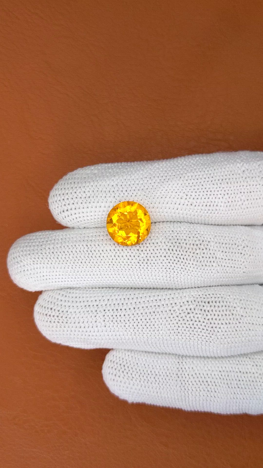 5.07 Ct. Orangish Yellow Citrine from Brazil Size Video
