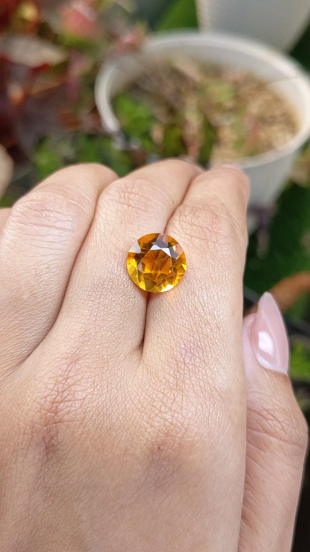5.07 Ct. Orangish Yellow Citrine from Brazil Size Video