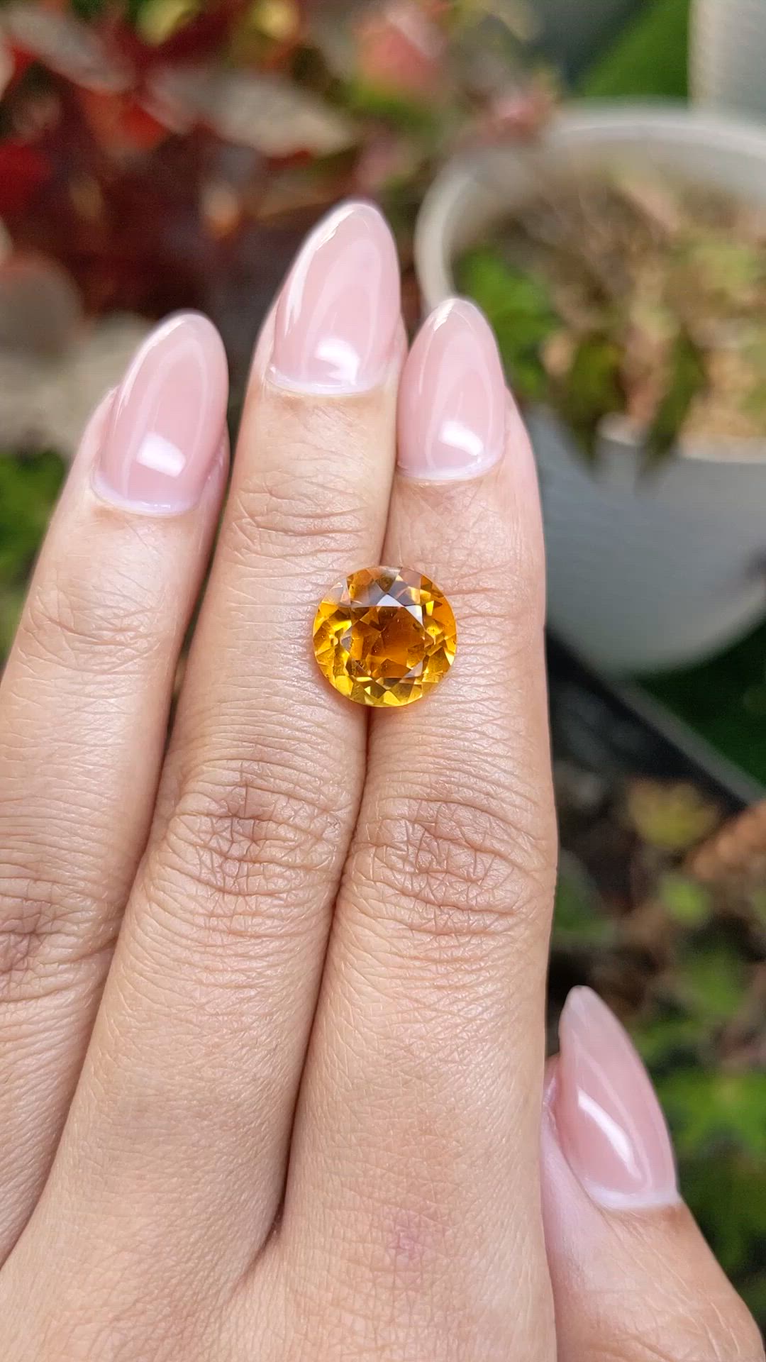 5.07 Ct. Orangish Yellow Citrine from Brazil Size Video