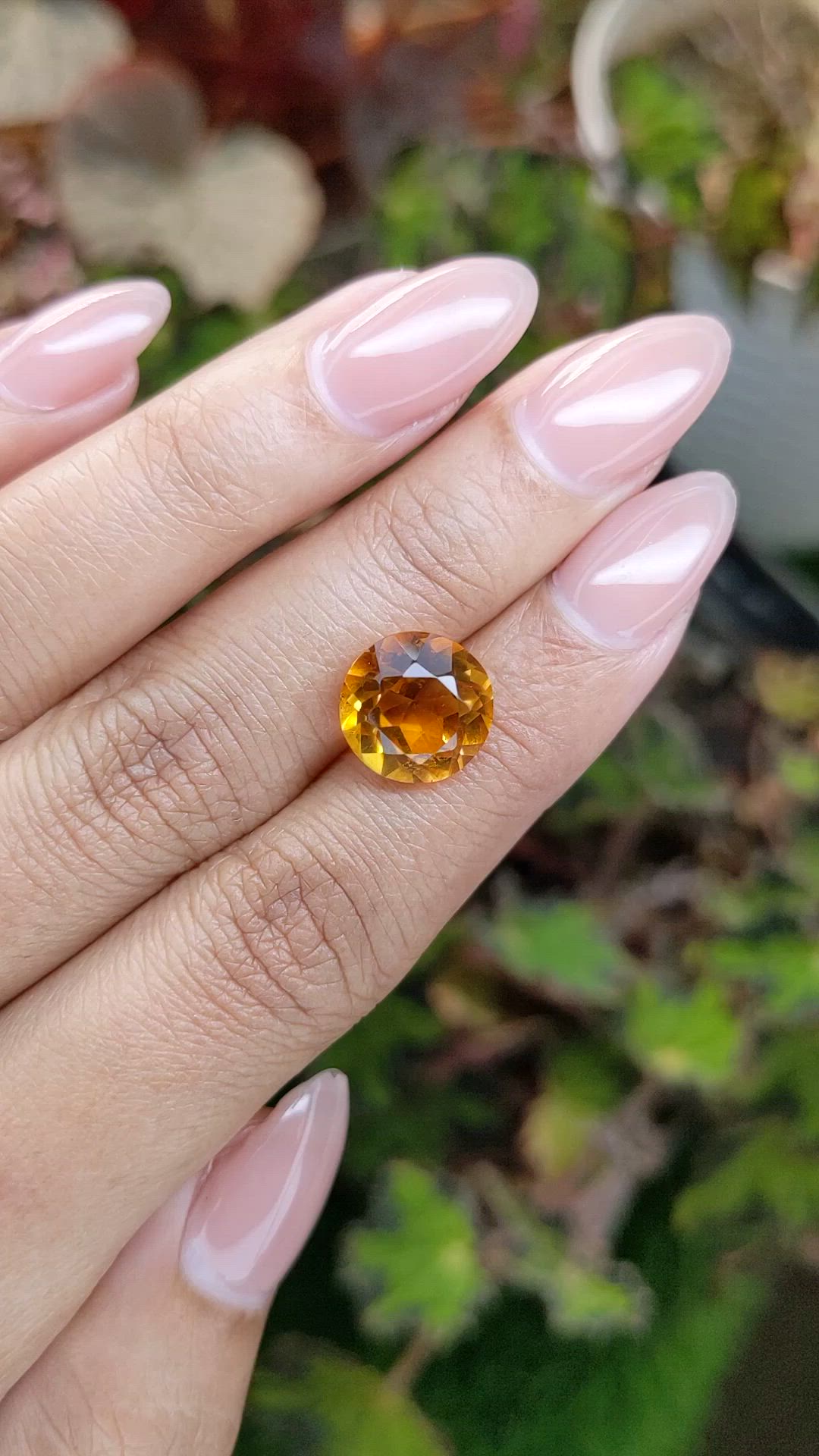 5.07 Ct. Orangish Yellow Citrine from Brazil Size Video