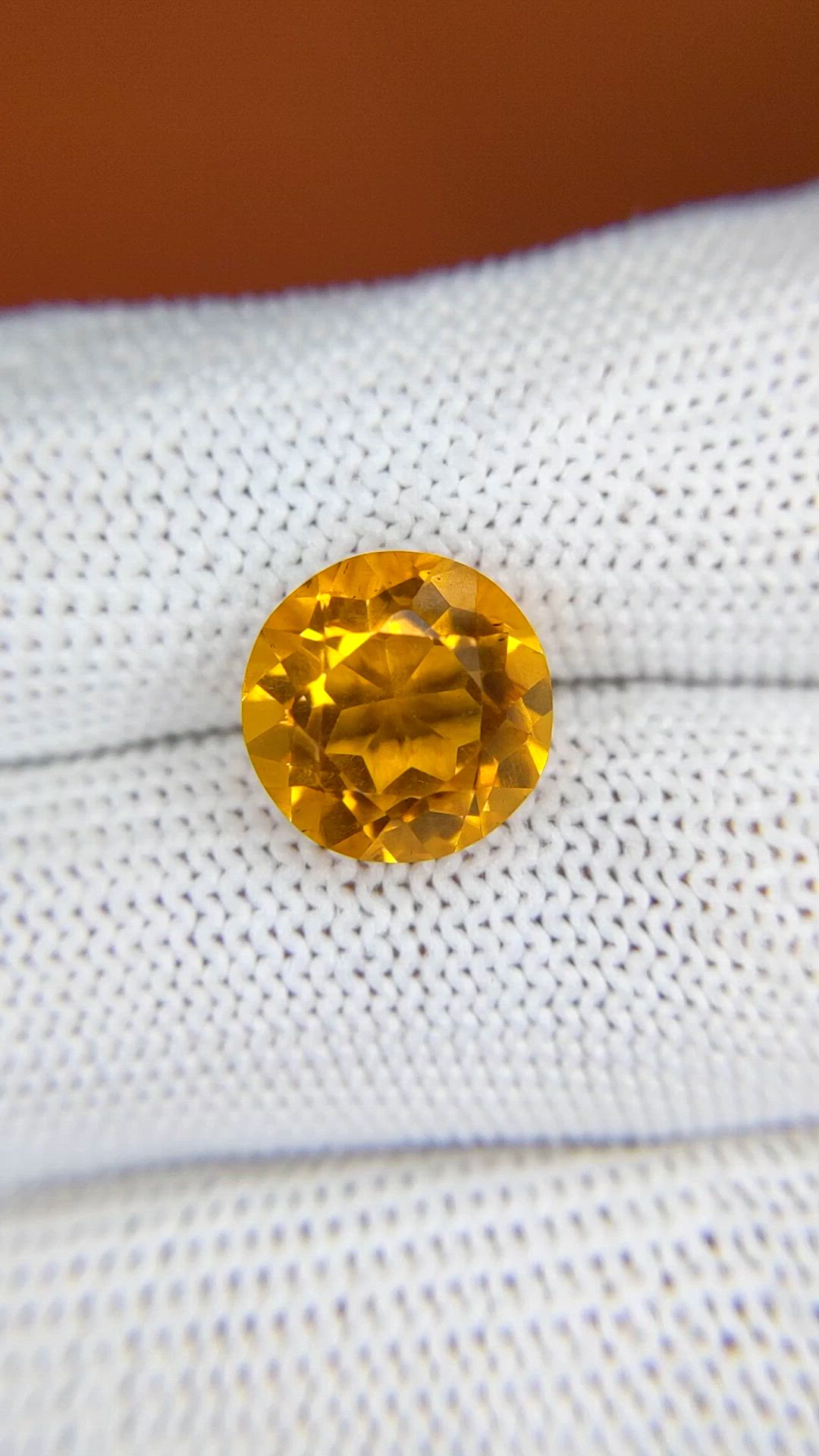 5.07 Ct. Orangish Yellow Citrine from Brazil Size Video