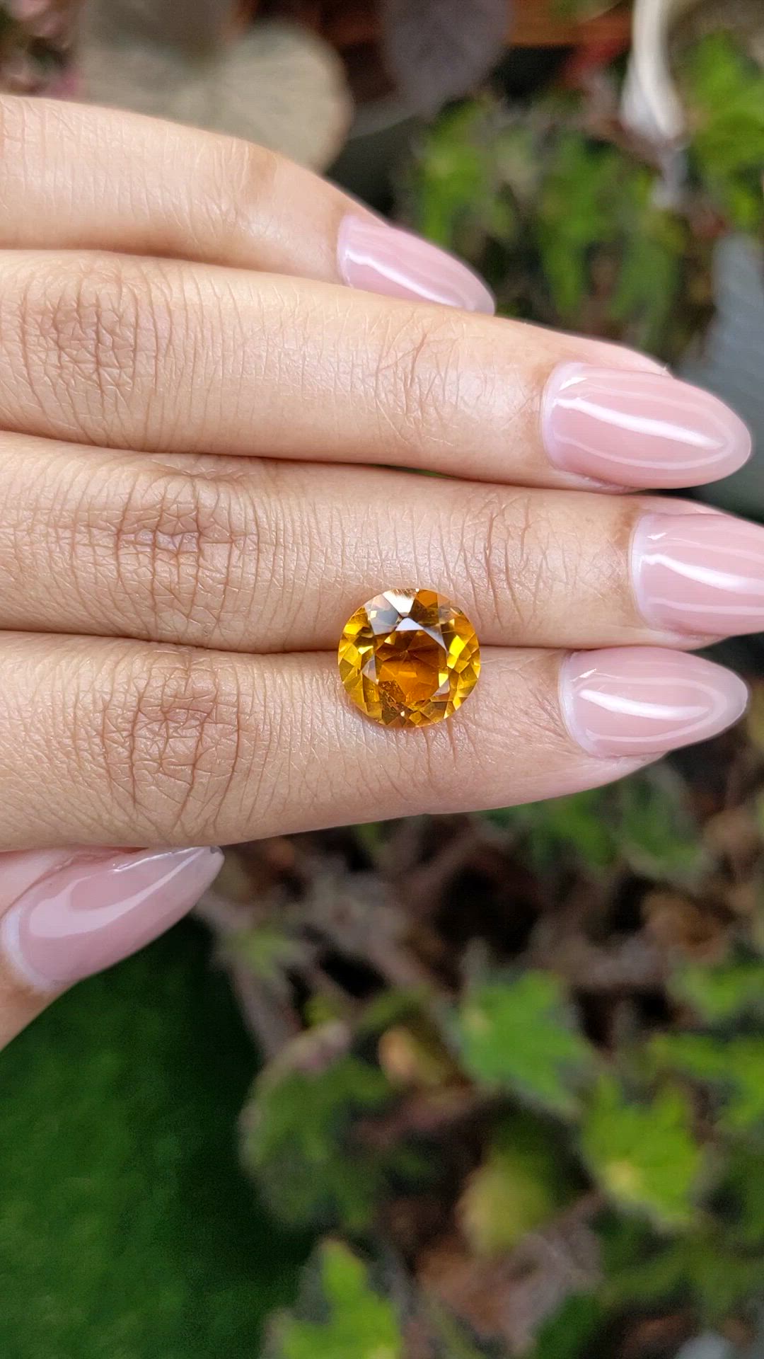 5.07 Ct. Orangish Yellow Citrine from Brazil Size Video