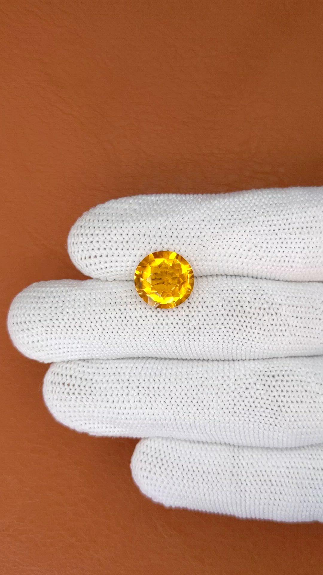 4.93 Ct. Orangish Yellow Citrine from Brazil Size Video