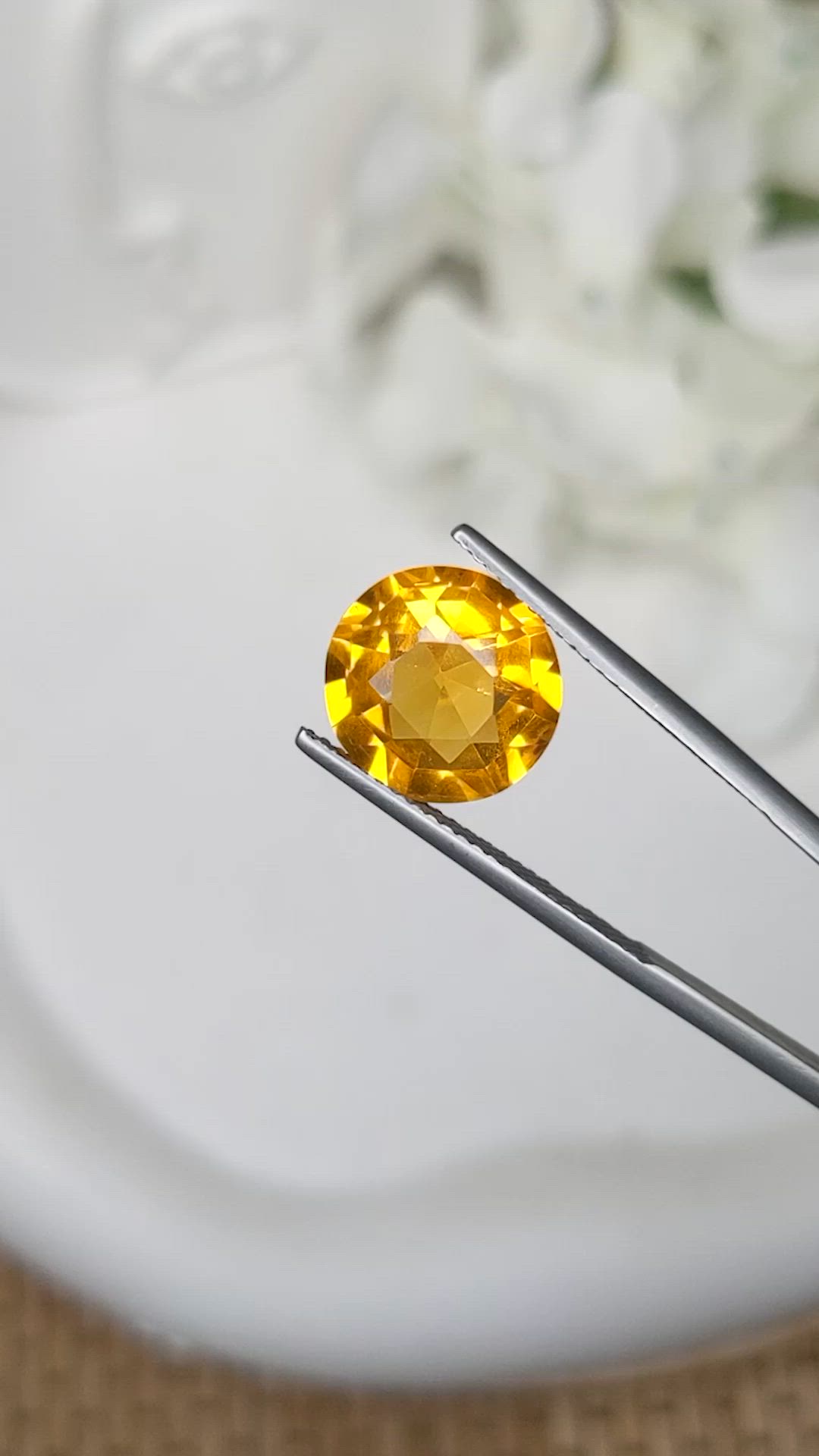 4.93 Ct. Orangish Yellow Citrine from Brazil Size Video