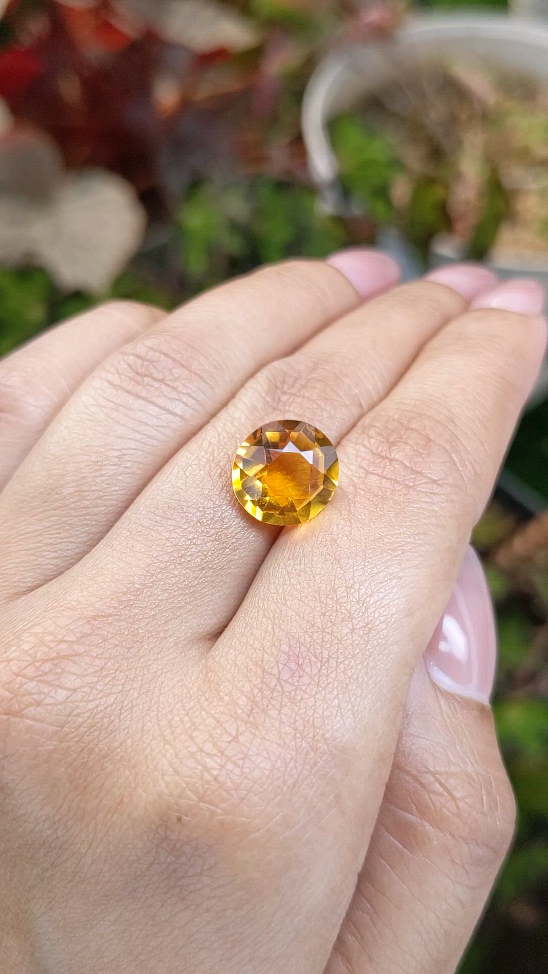 4.93 Ct. Orangish Yellow Citrine from Brazil Size Video