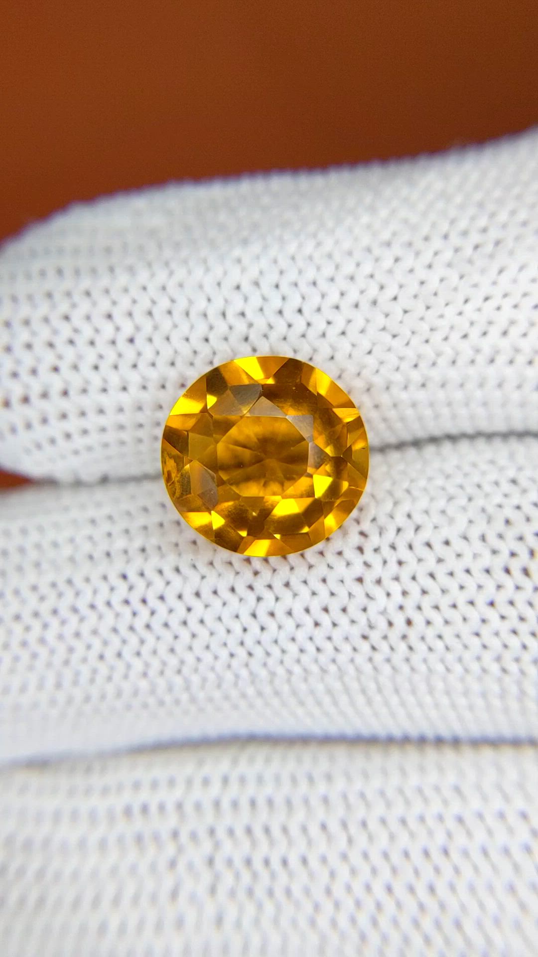 4.93 Ct. Orangish Yellow Citrine from Brazil Size Video