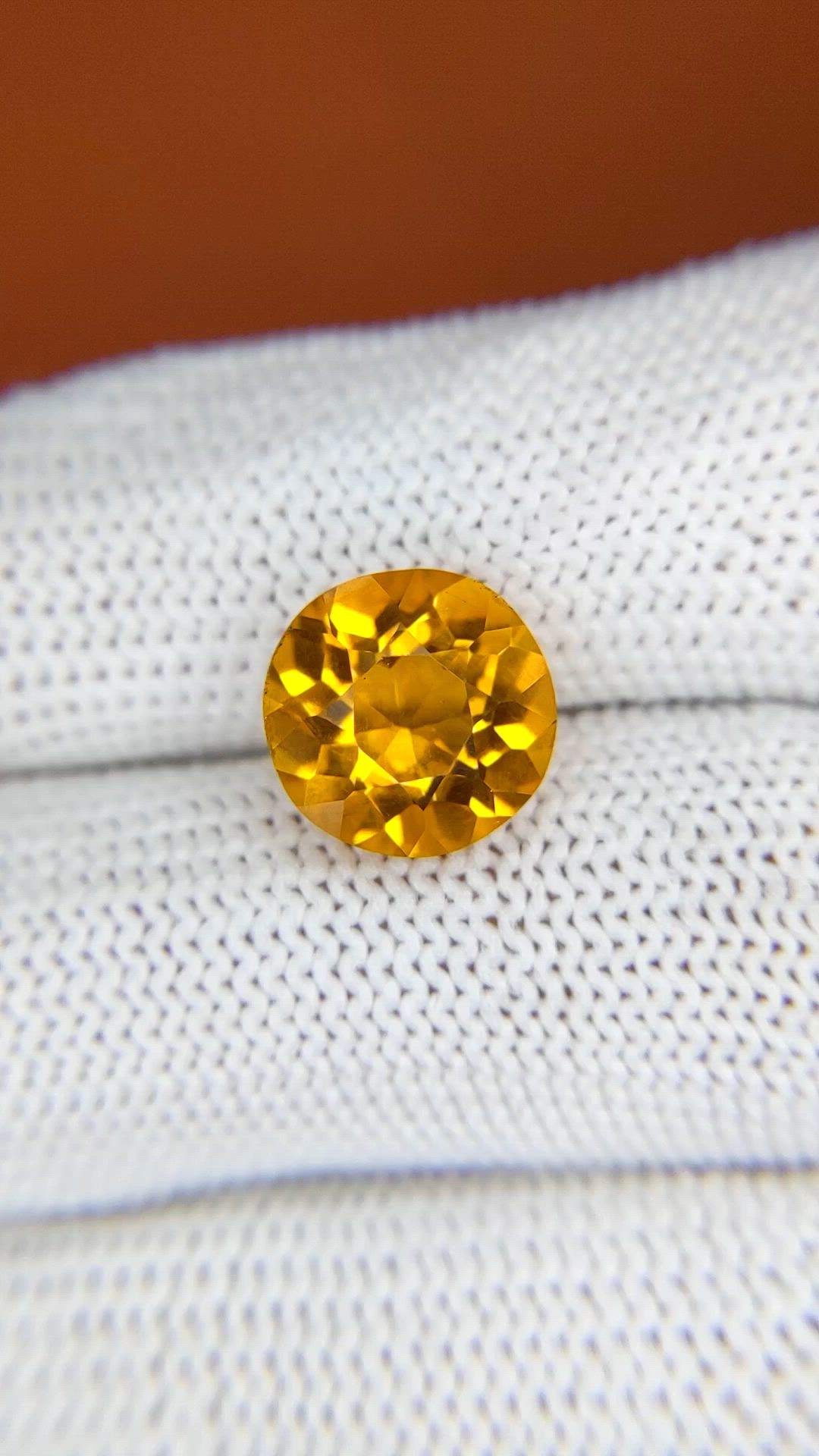 4.09 Ct. Orangish Yellow Citrine from Brazil Size Video