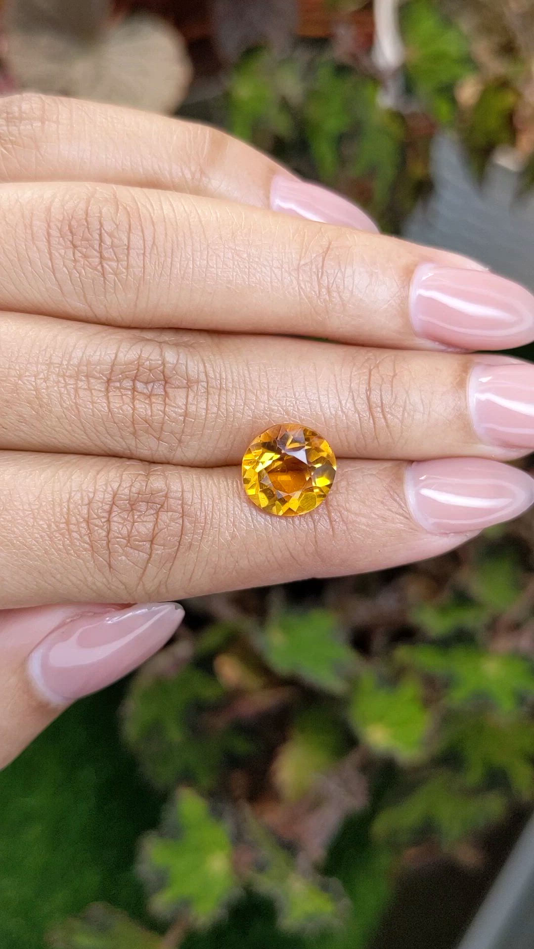 4.09 Ct. Orangish Yellow Citrine from Brazil Size Video