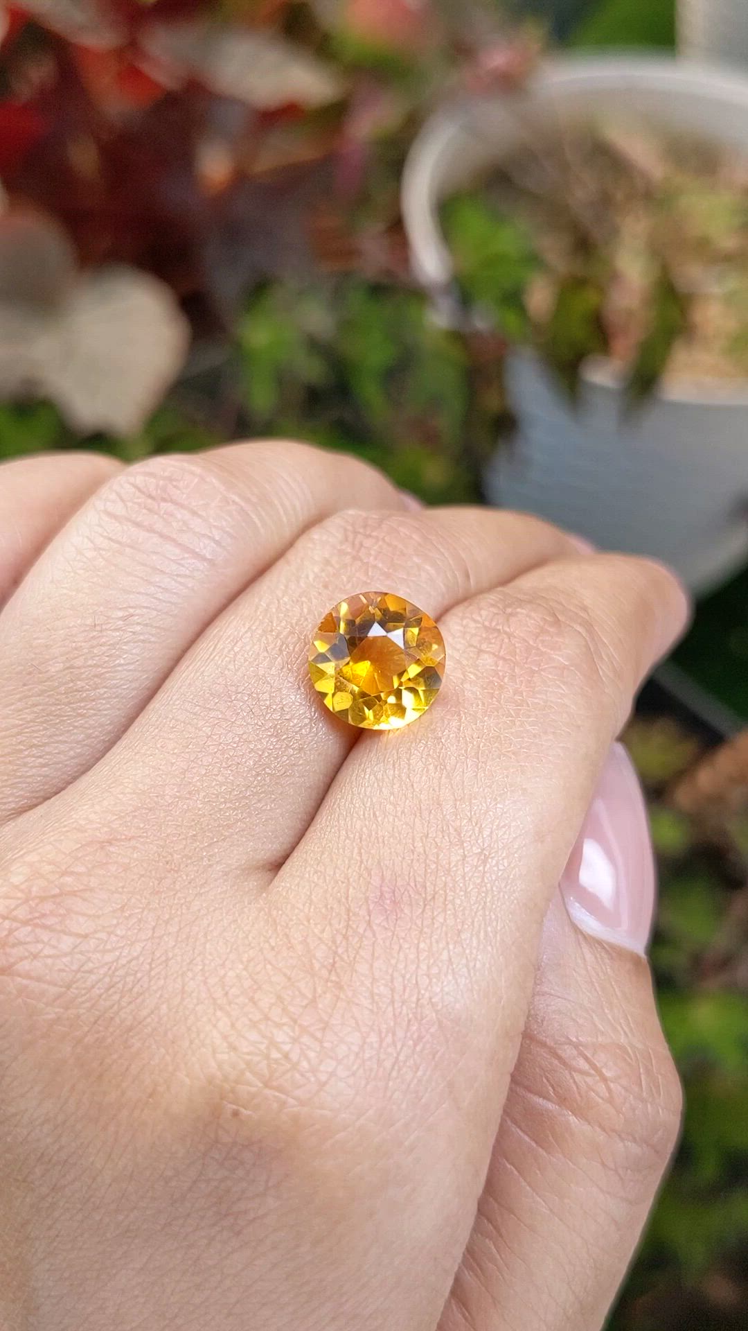 4.09 Ct. Orangish Yellow Citrine from Brazil Size Video