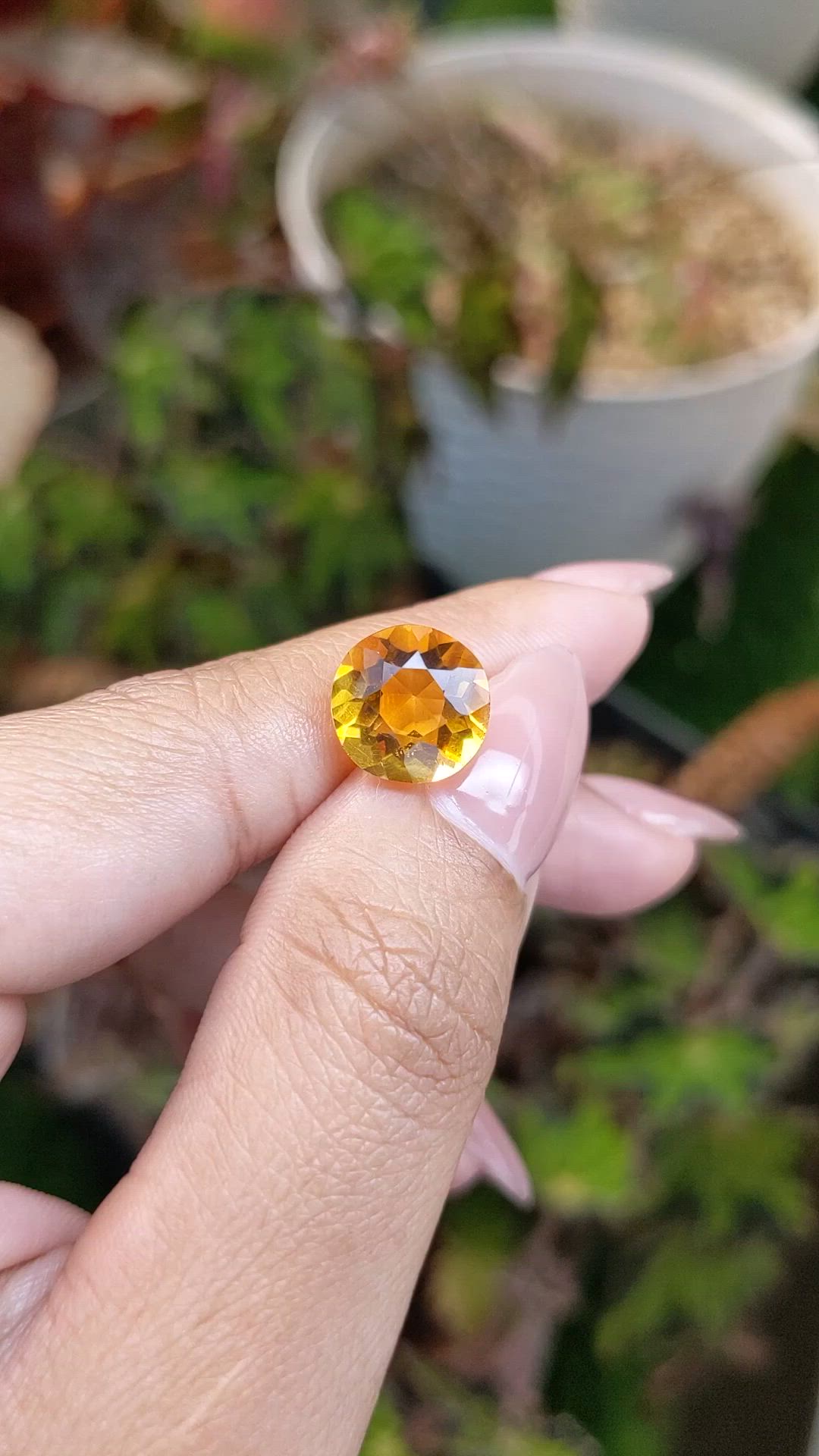 4.09 Ct. Orangish Yellow Citrine from Brazil Size Video