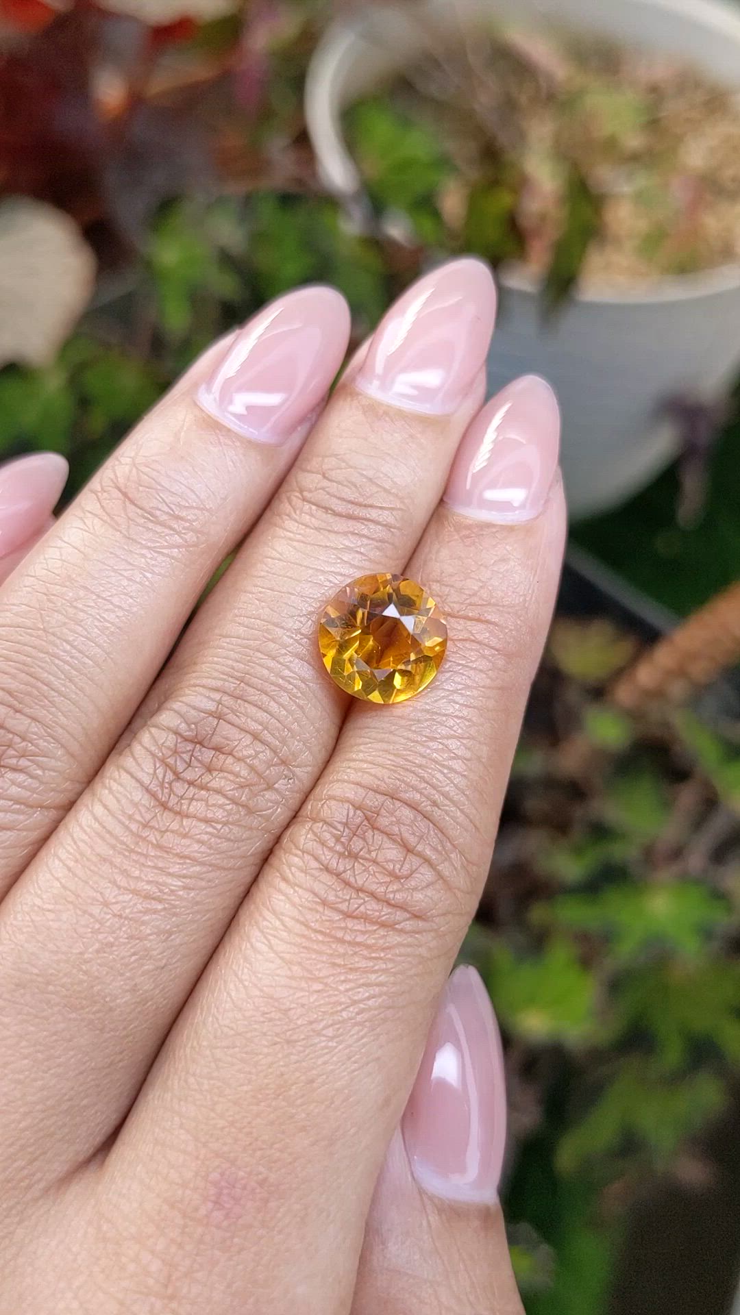 4.09 Ct. Orangish Yellow Citrine from Brazil Size Video