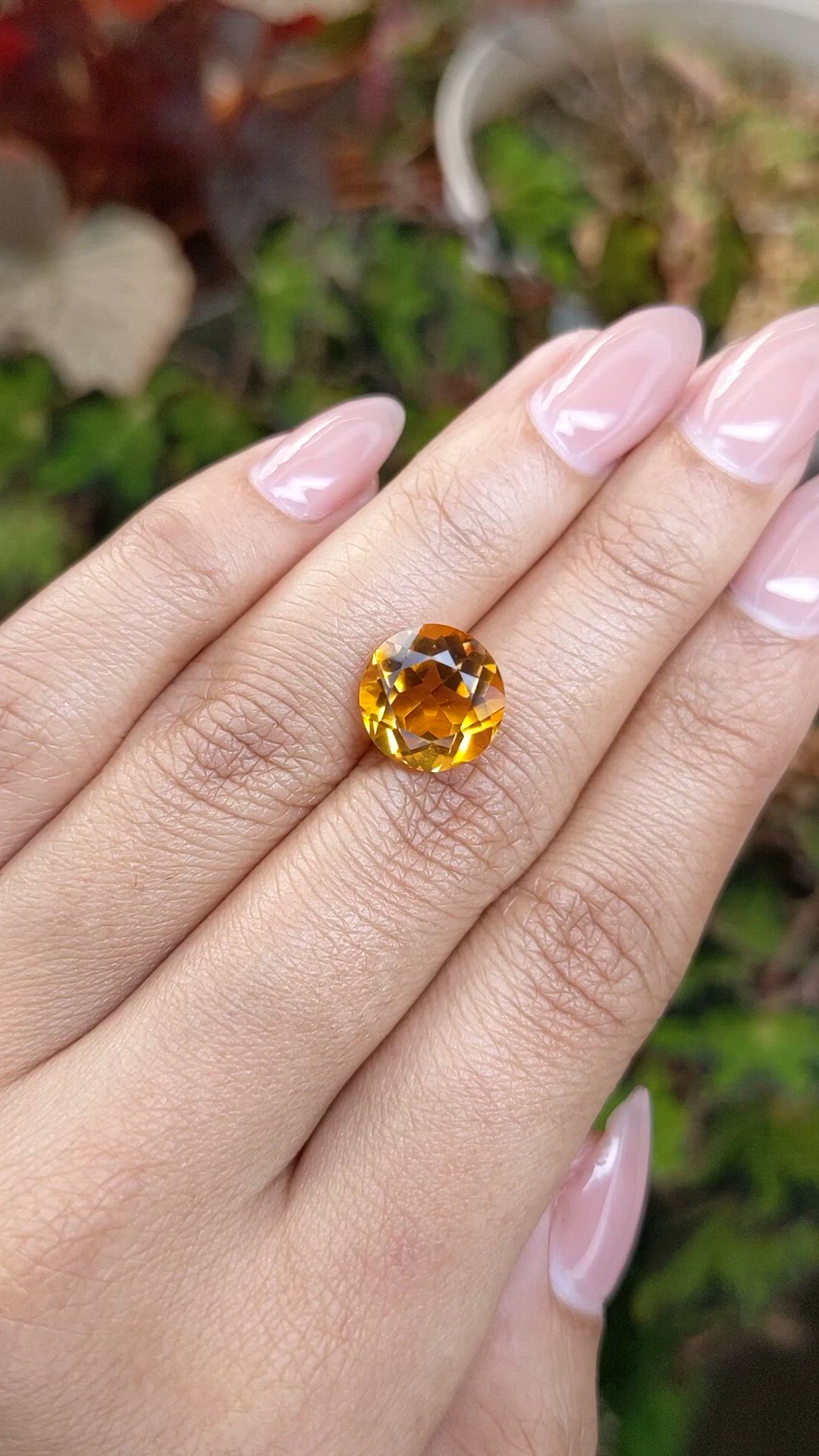 5.14 Ct. Orangish Yellow Citrine from Brazil Size Video