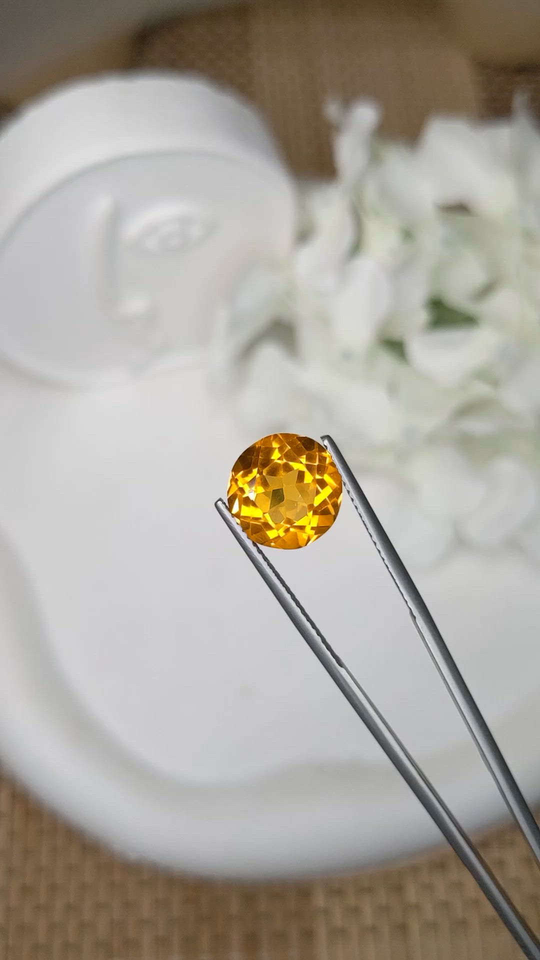5.14 Ct. Orangish Yellow Citrine from Brazil Size Video