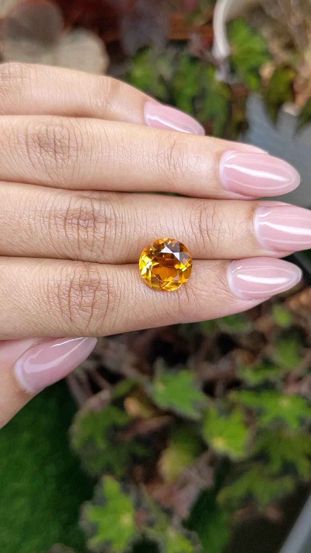 5.14 Ct. Orangish Yellow Citrine from Brazil Size Video