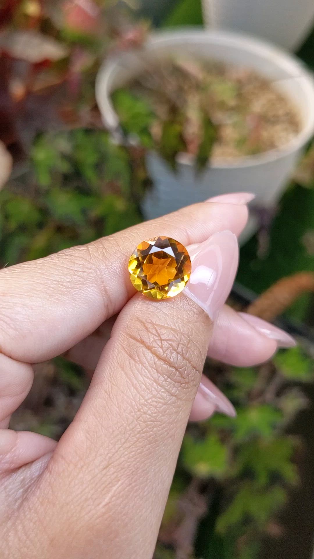 5.14 Ct. Orangish Yellow Citrine from Brazil Size Video