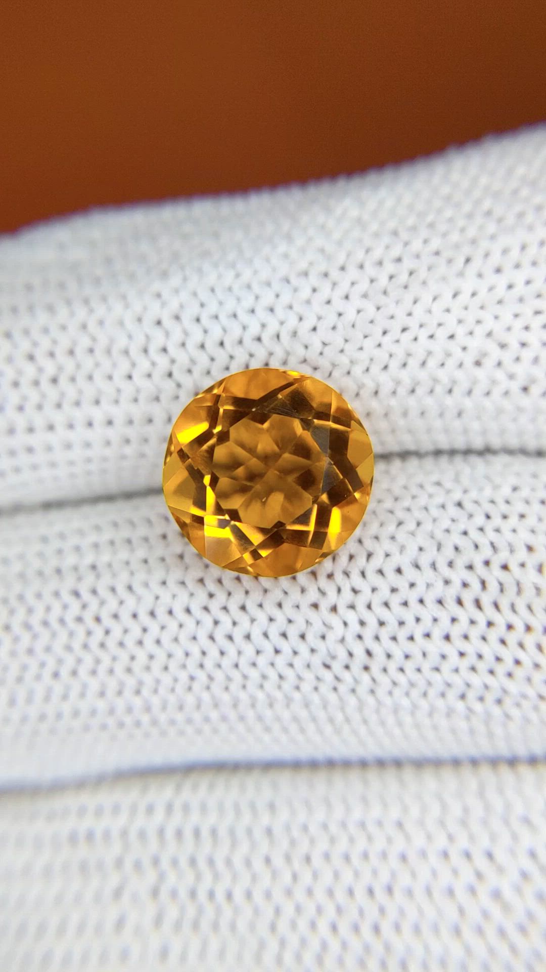 5.14 Ct. Orangish Yellow Citrine from Brazil Size Video