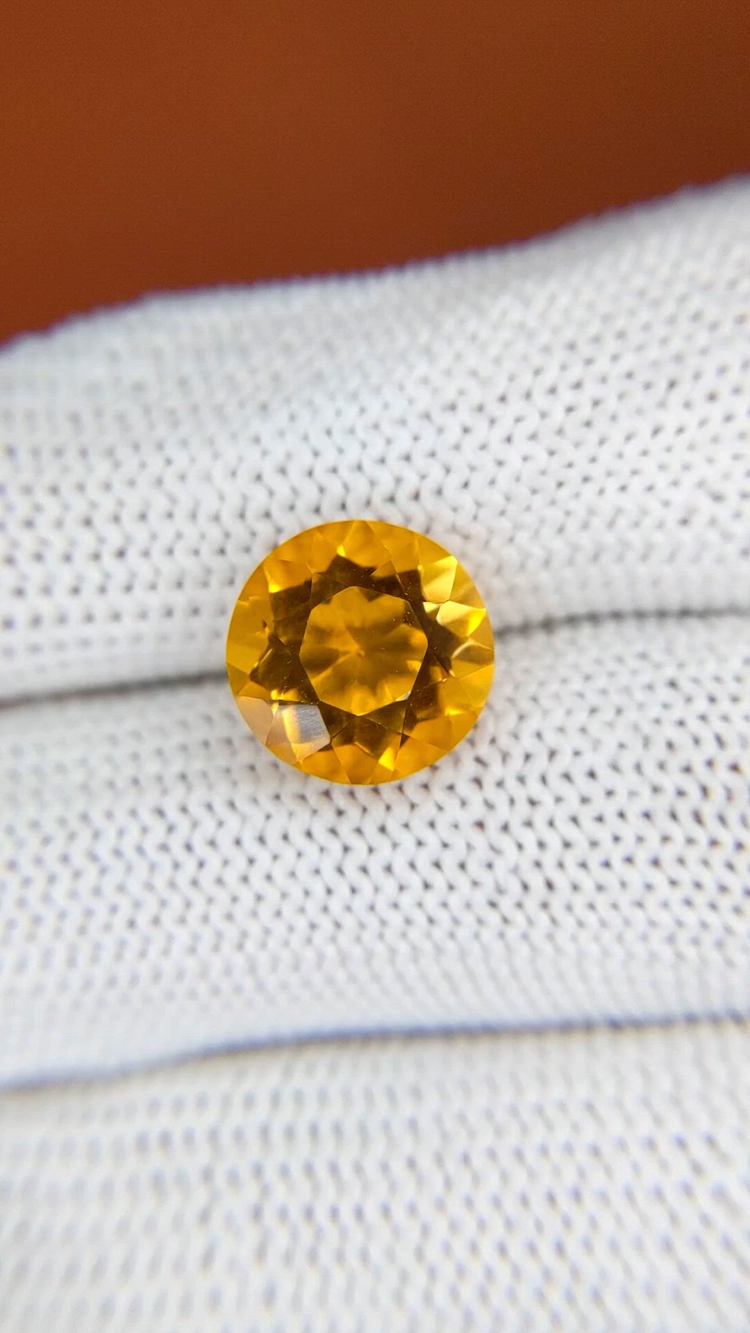 4.66 Ct. Yellowish Orange Citrine from Brazil Size Video