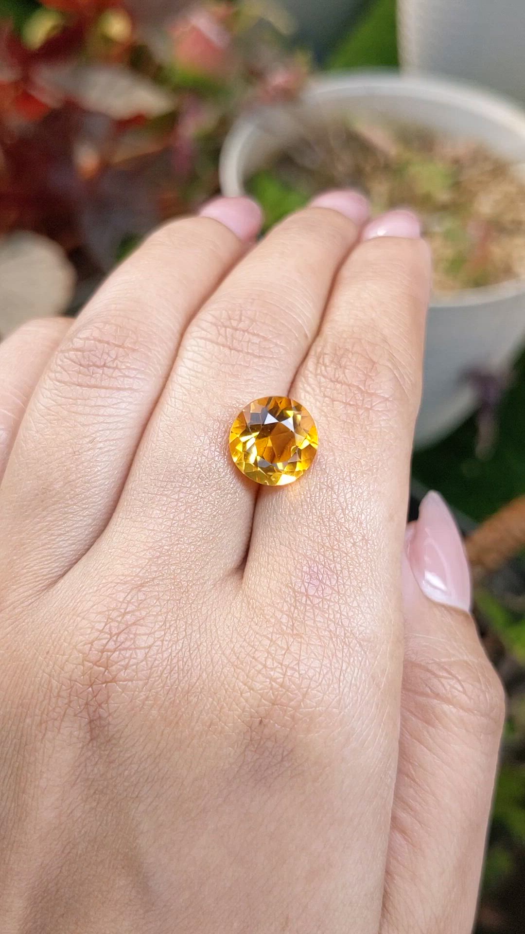 4.66 Ct. Yellowish Orange Citrine from Brazil Size Video