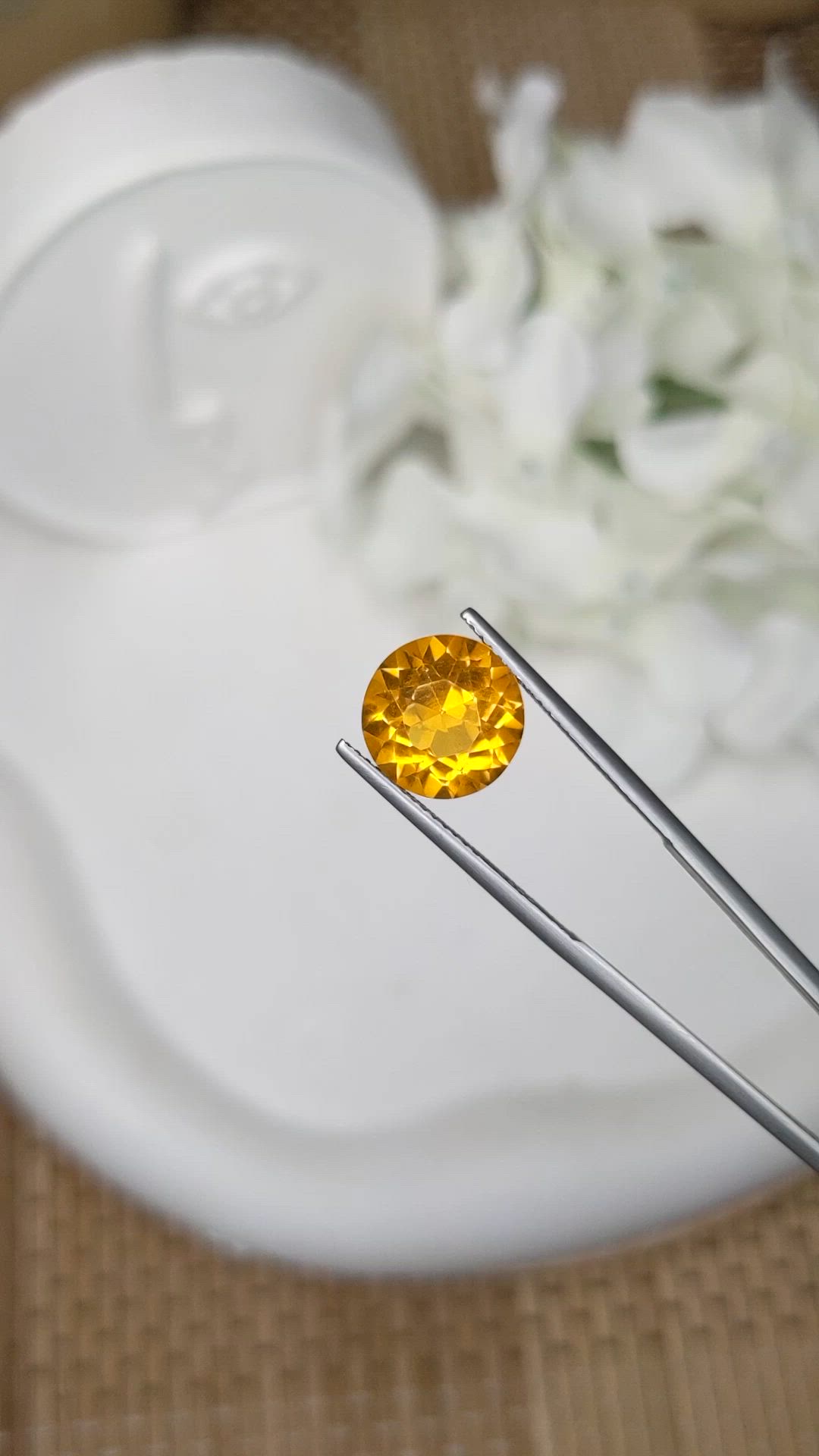 4.66 Ct. Yellowish Orange Citrine from Brazil Size Video