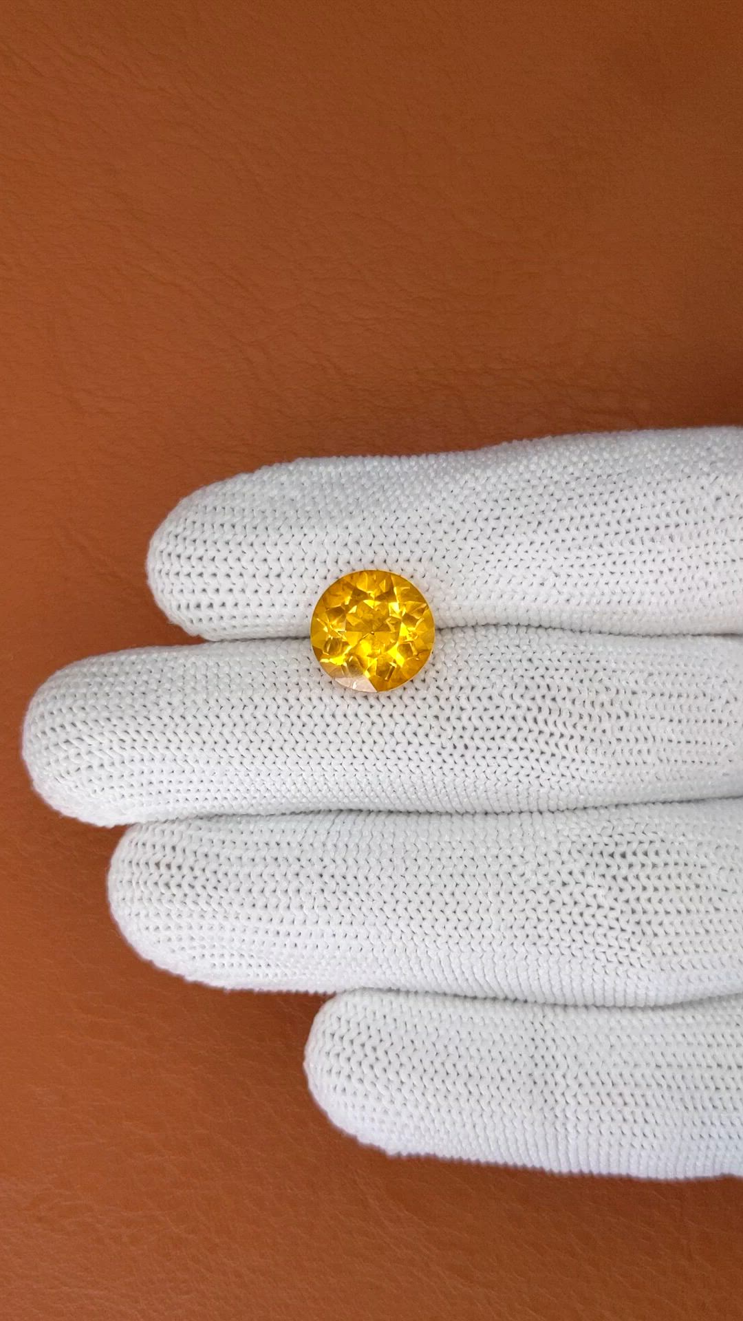 4.66 Ct. Yellowish Orange Citrine from Brazil Size Video