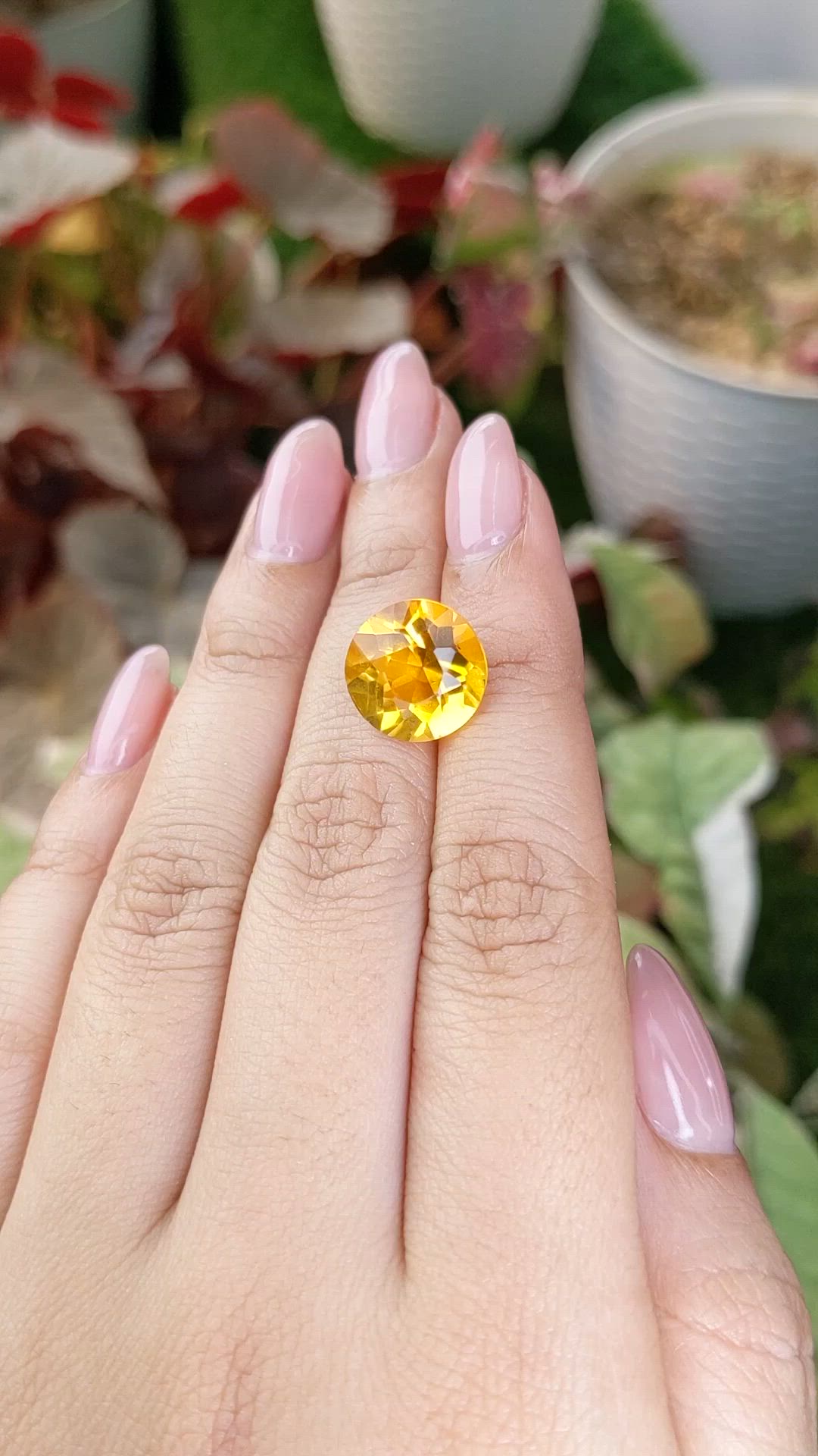 6.68 Ct. Yellow Citrine from Brazil Size Video
