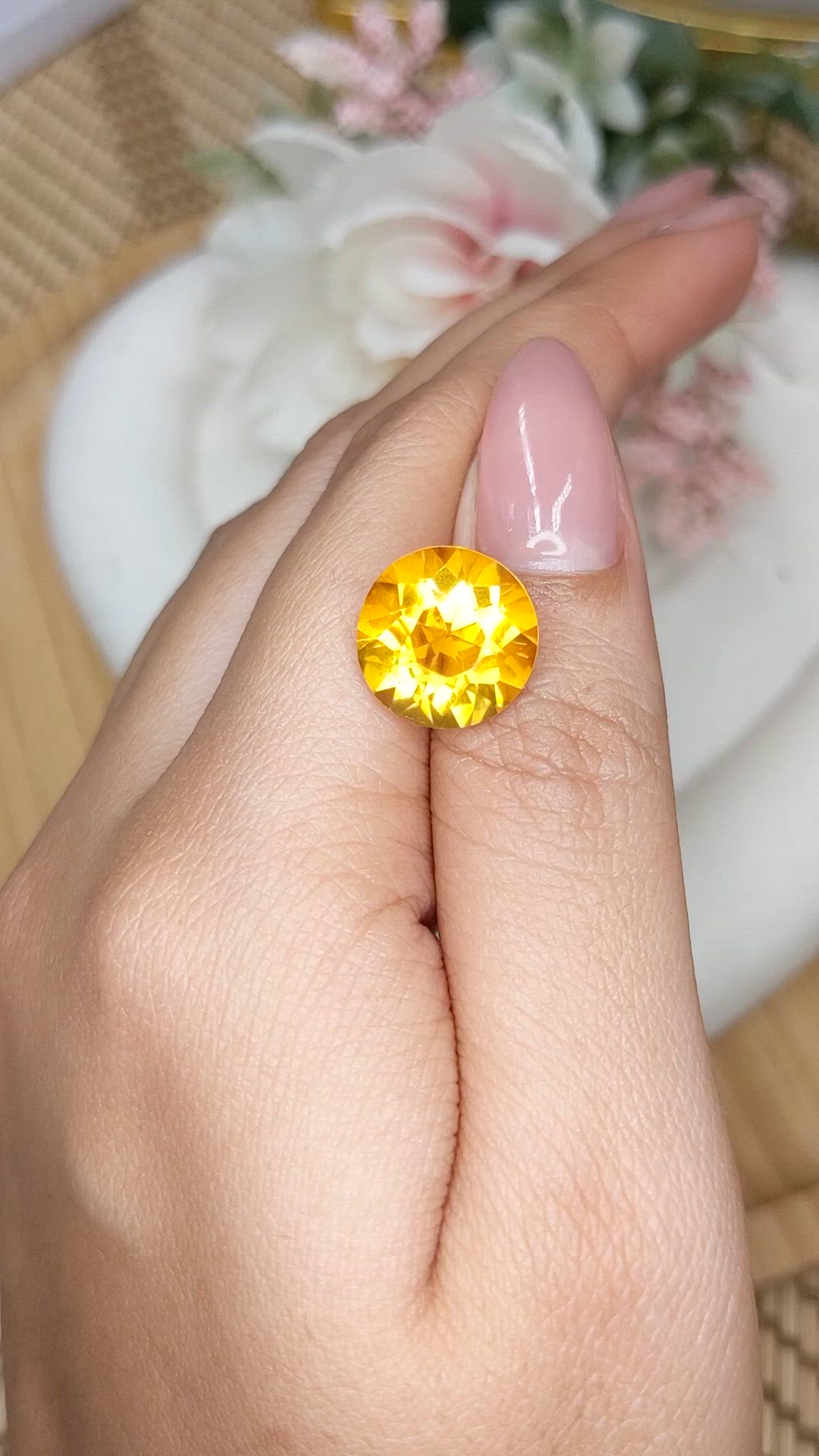6.68 Ct. Yellow Citrine from Brazil Size Video