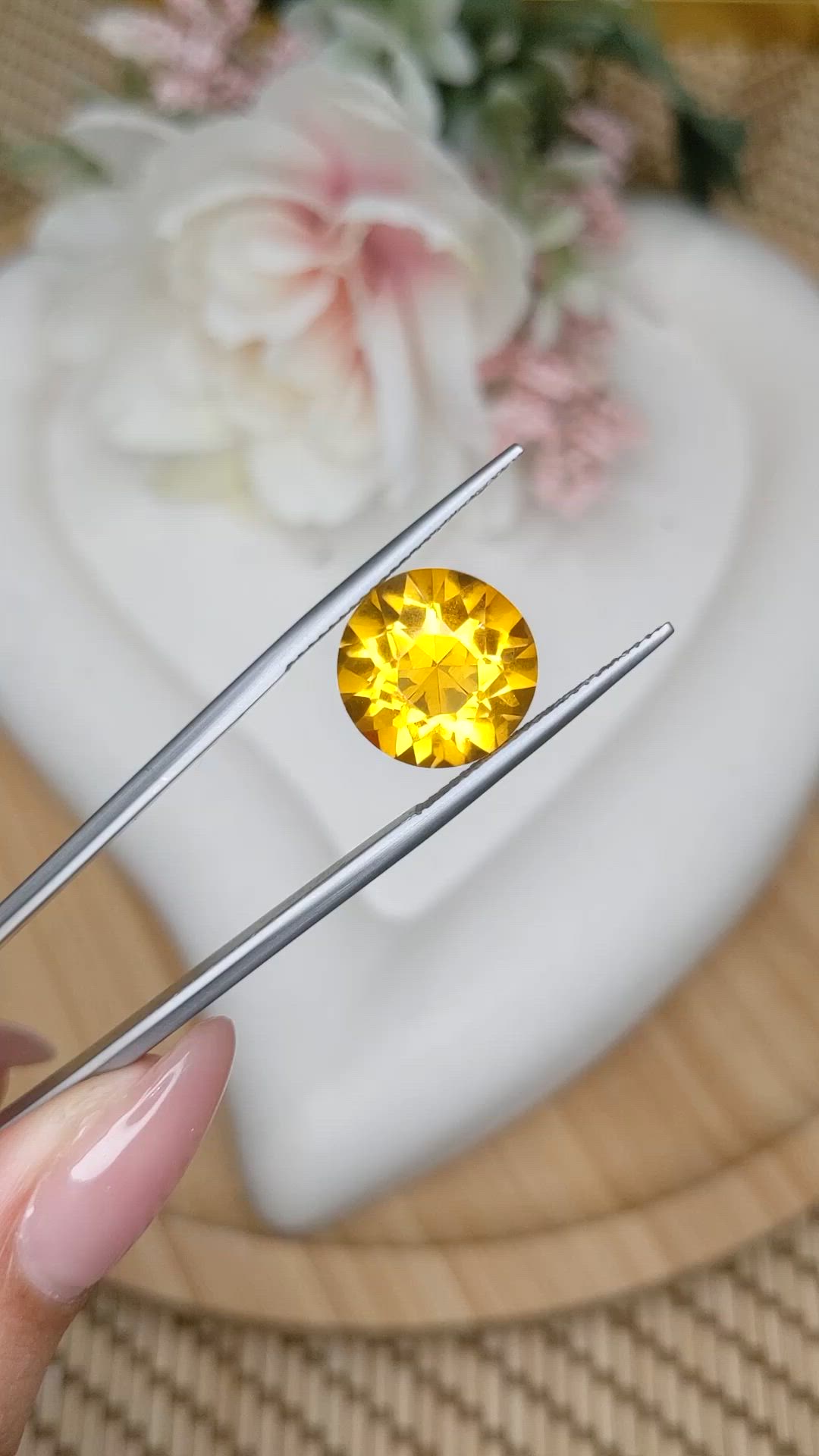 6.68 Ct. Yellow Citrine from Brazil Size Video