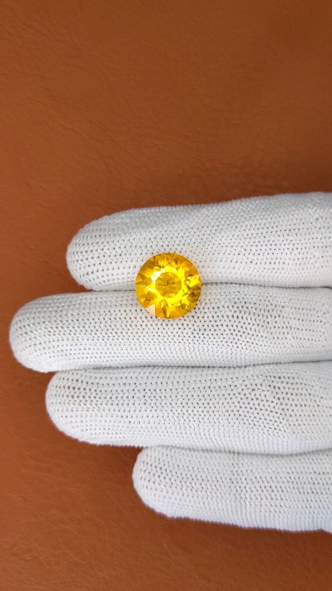 6.68 Ct. Yellow Citrine from Brazil Size Video