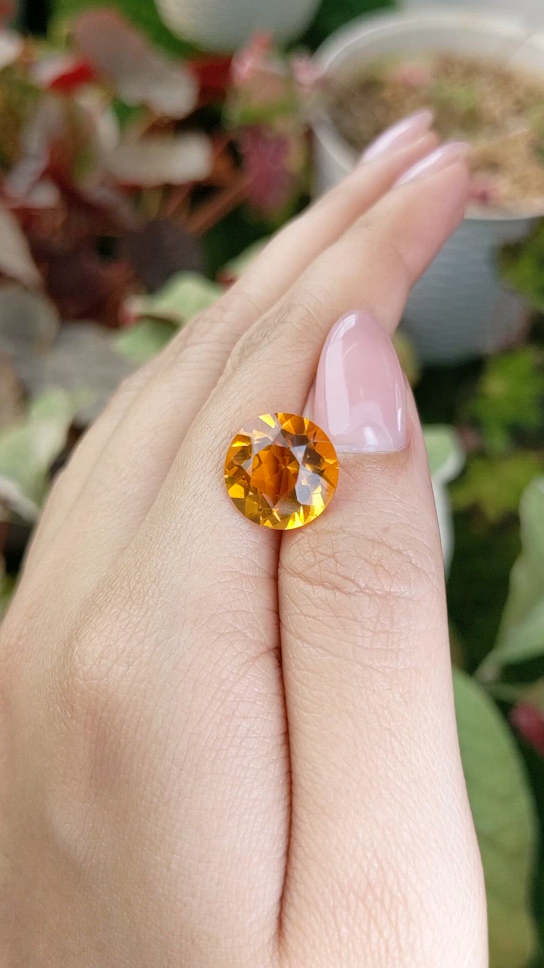 6.61 Ct. Yellowish Orange Citrine from Brazil Size Video