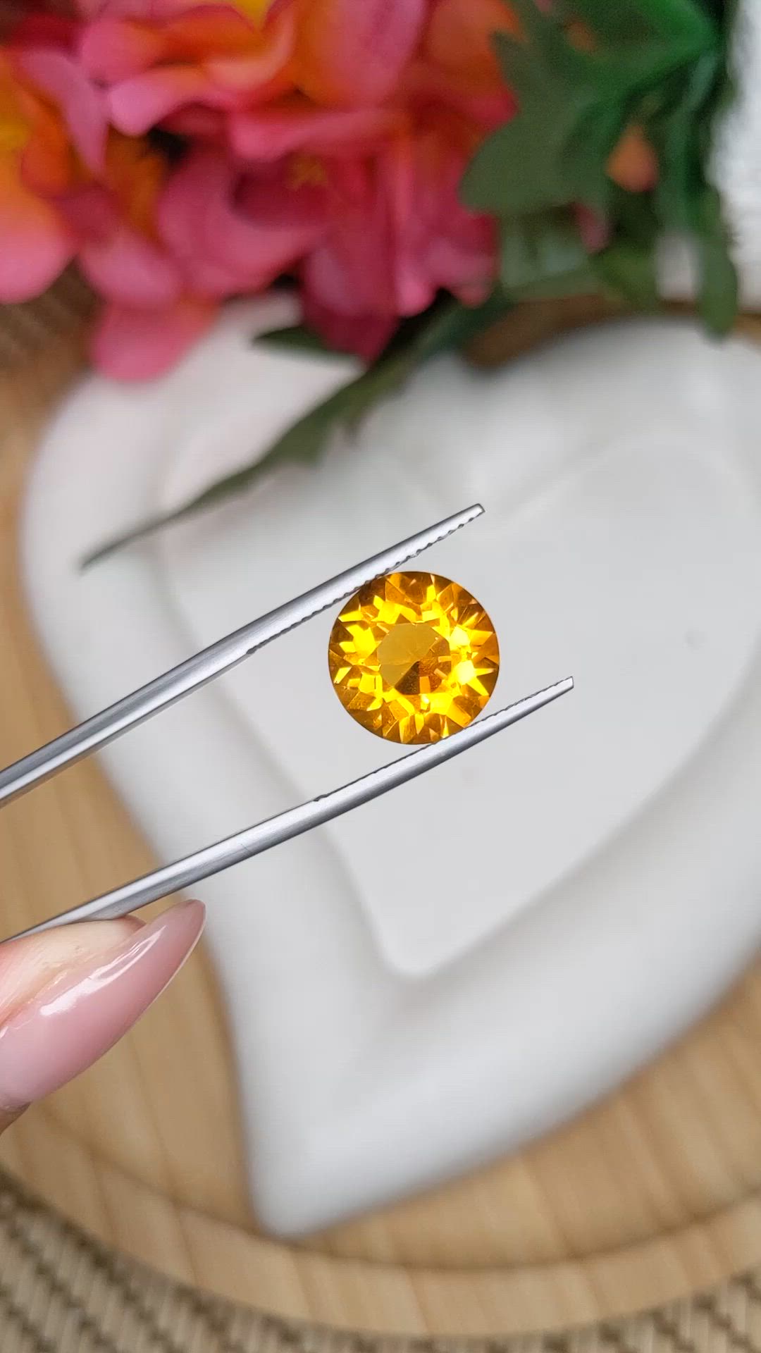 6.61 Ct. Yellowish Orange Citrine from Brazil Size Video
